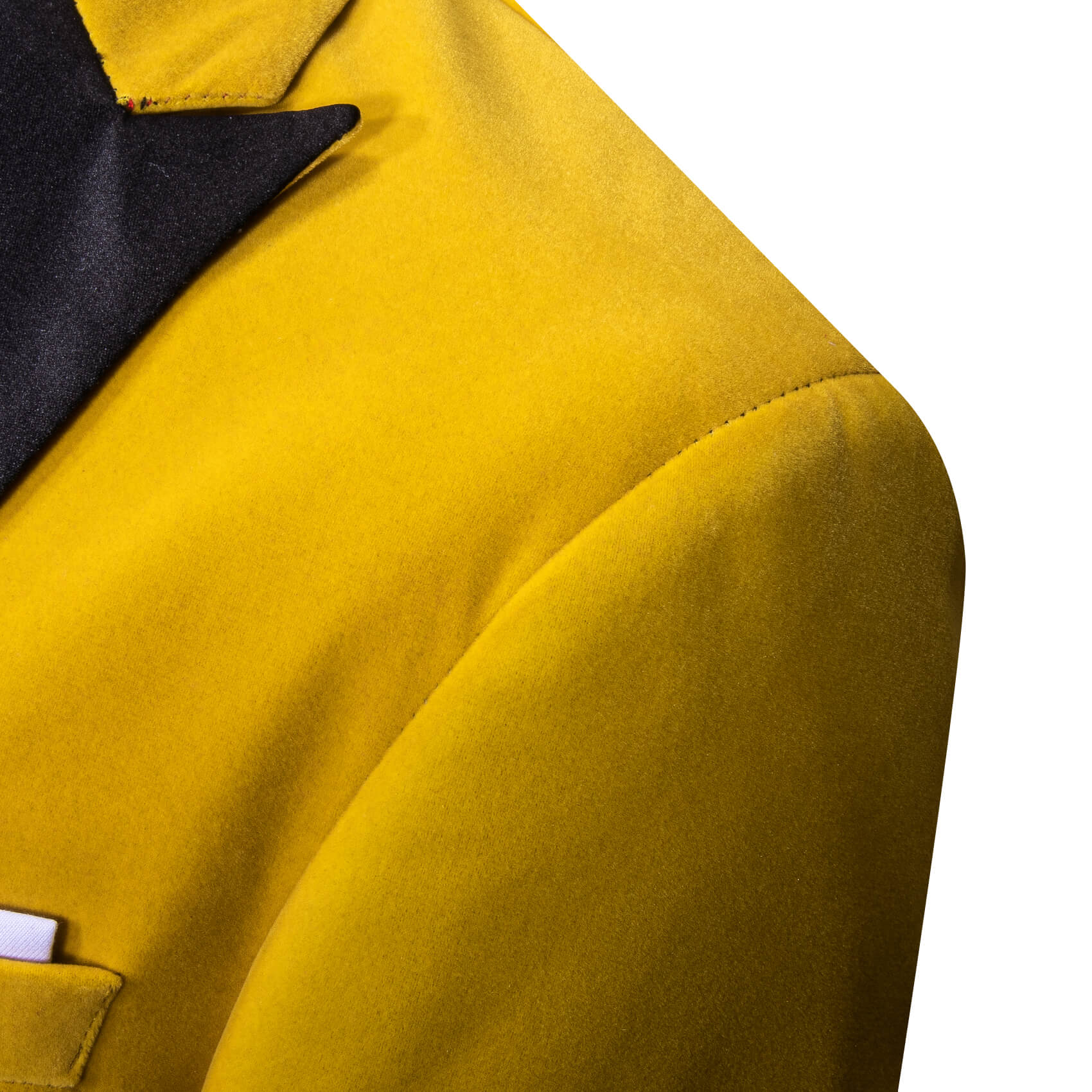 Barry.wang Men's Suit Goldenrod Yellow Solid Silk Peak Collar Suit