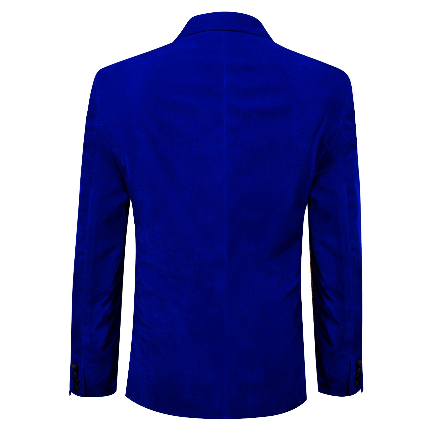 Barry.wang Men's Suit Navy Blue Solid Silk Peak Collar Suit for Party