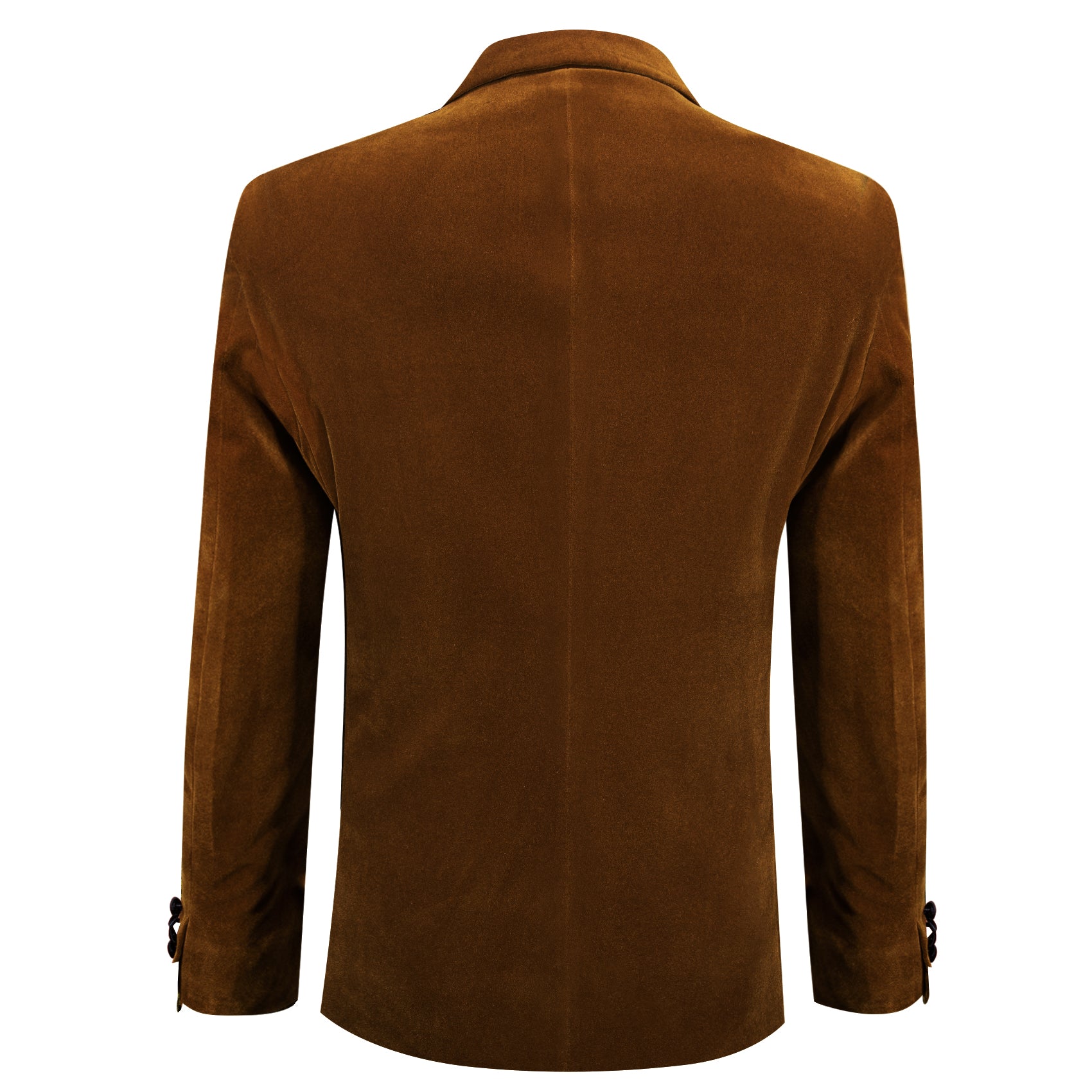 Barry.wang Men's Suit Chocolate Brown Solid Silk Peak Collar Suit Classic
