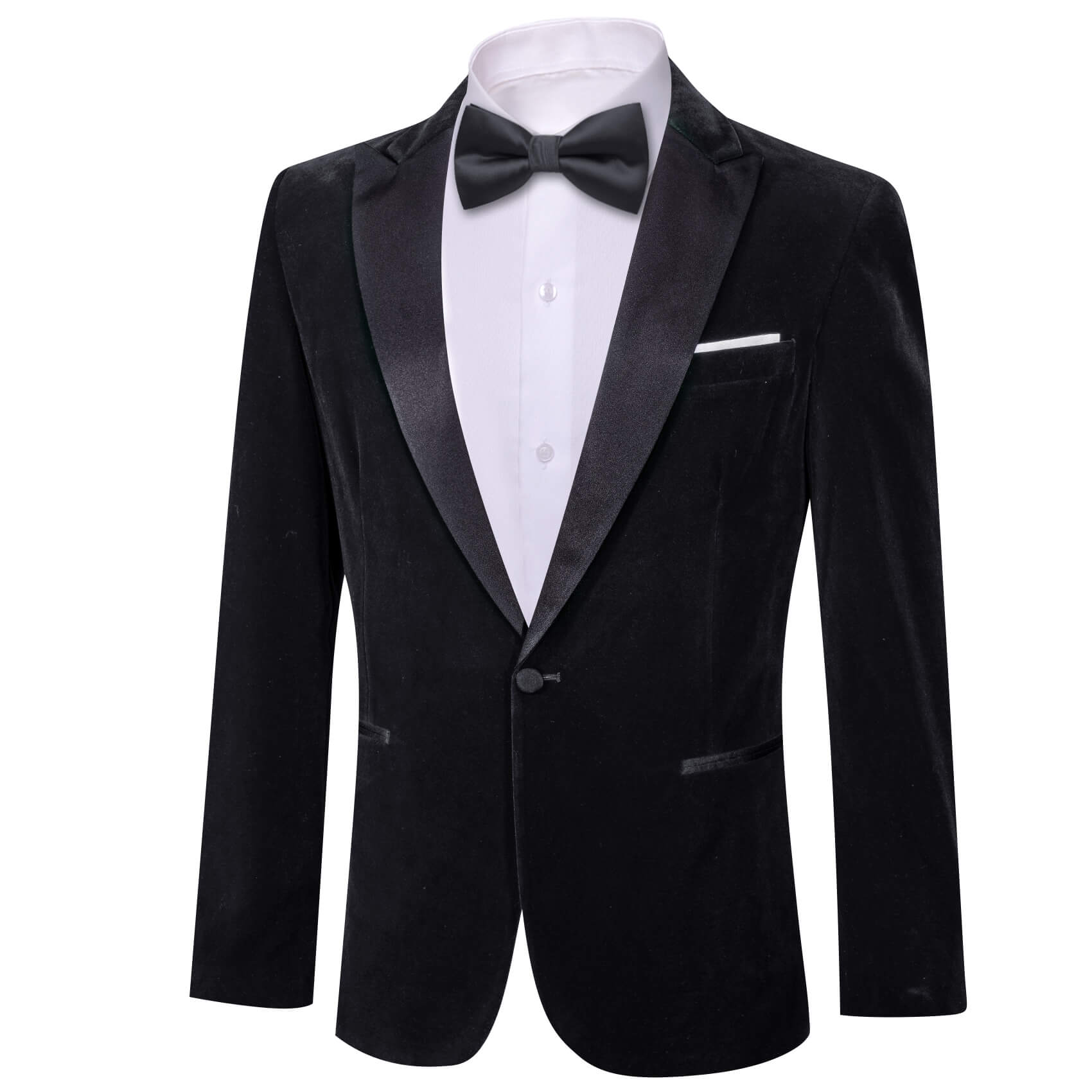 Black velvet suit coat