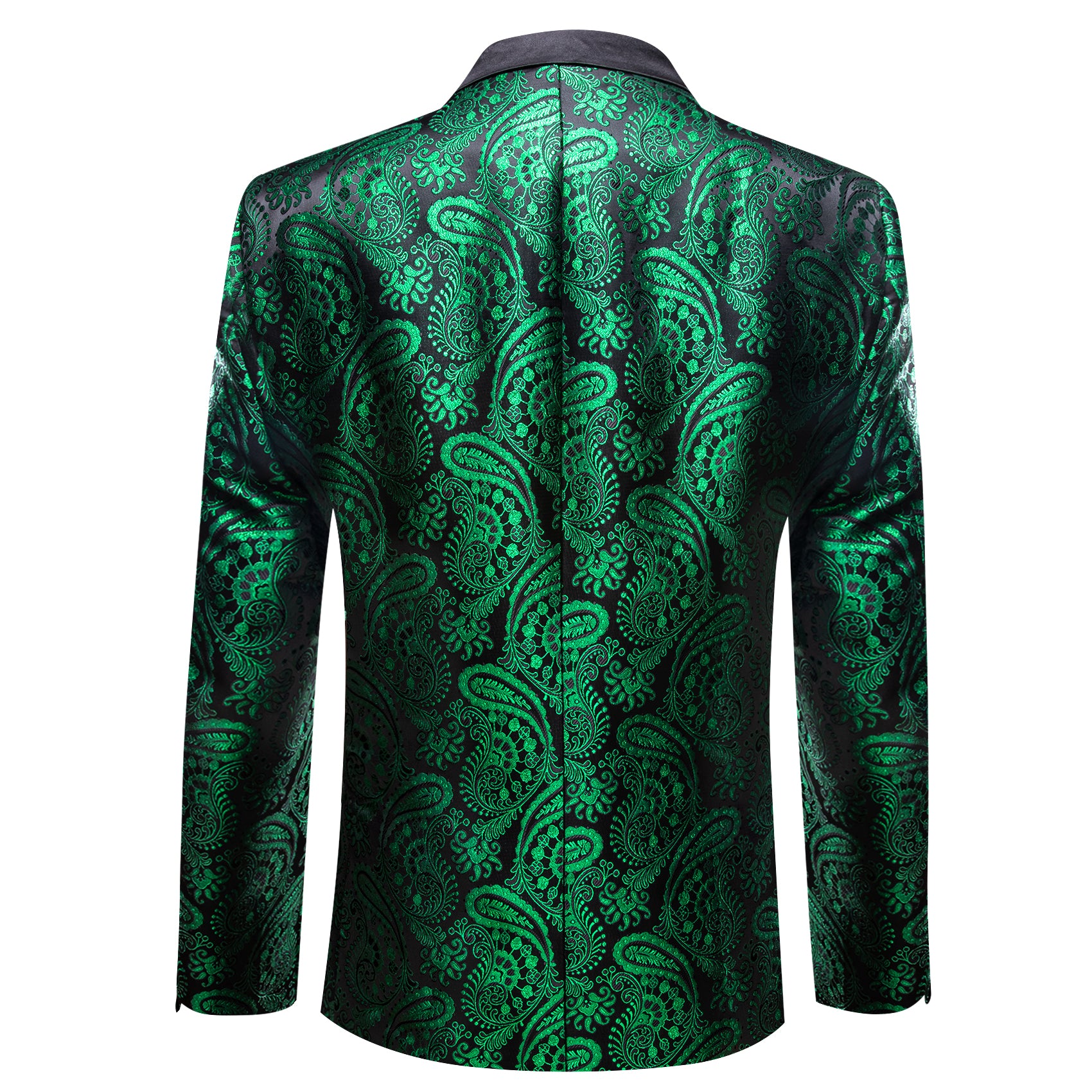 Men's Dress Gold Green Paisley Suit Jacket Slim One Button Stylish Blazer