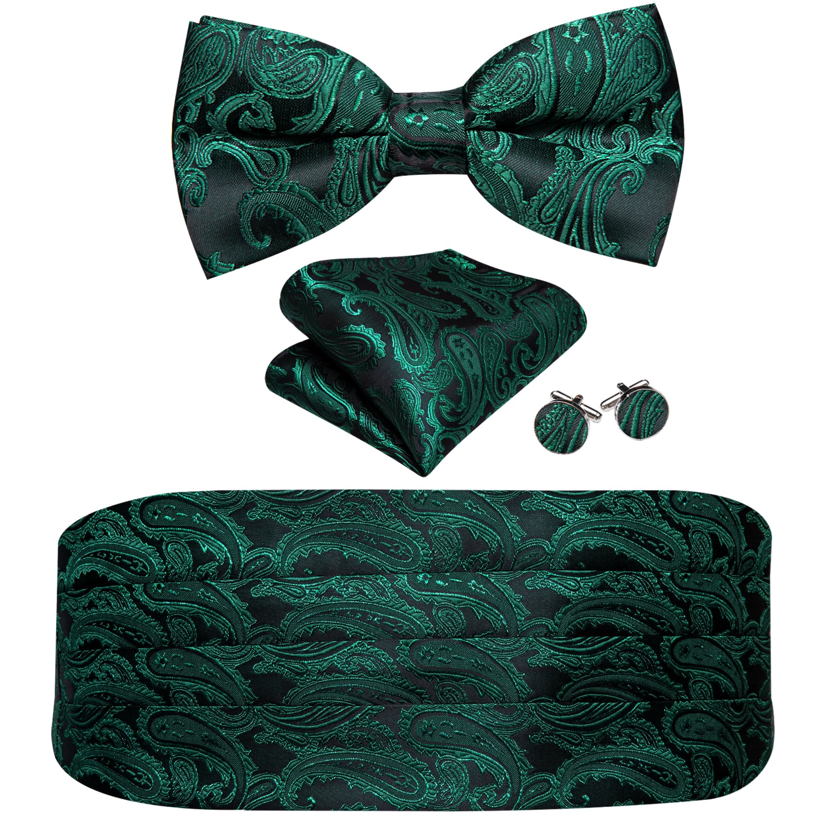 silk bow tie handkerchief cummerbund