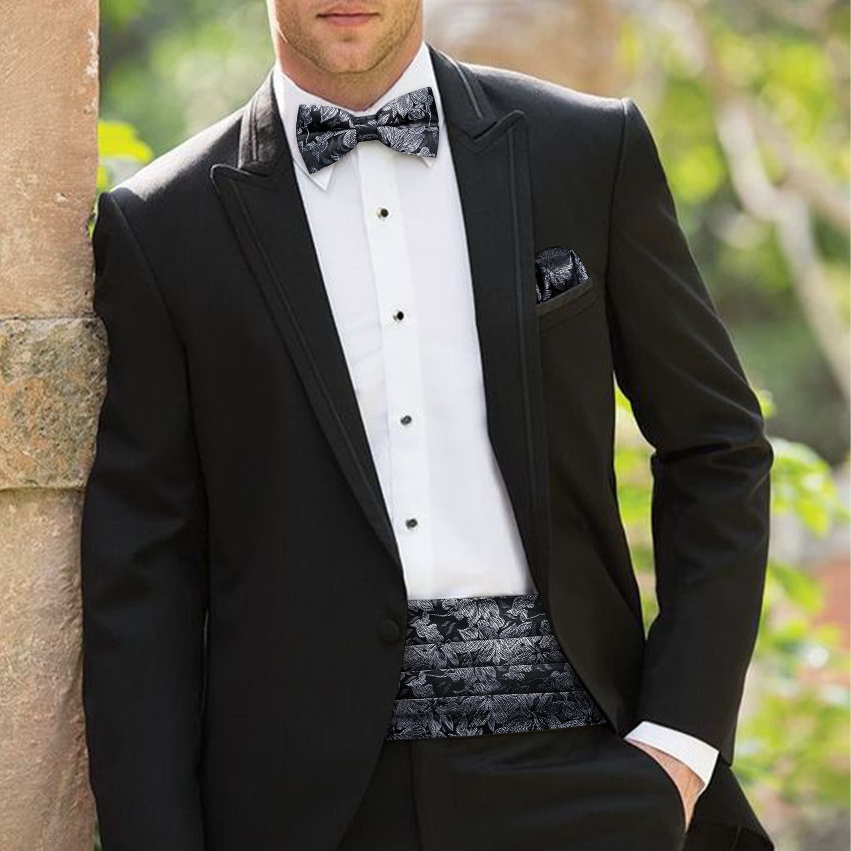 royal blue cummerbund and bow tie