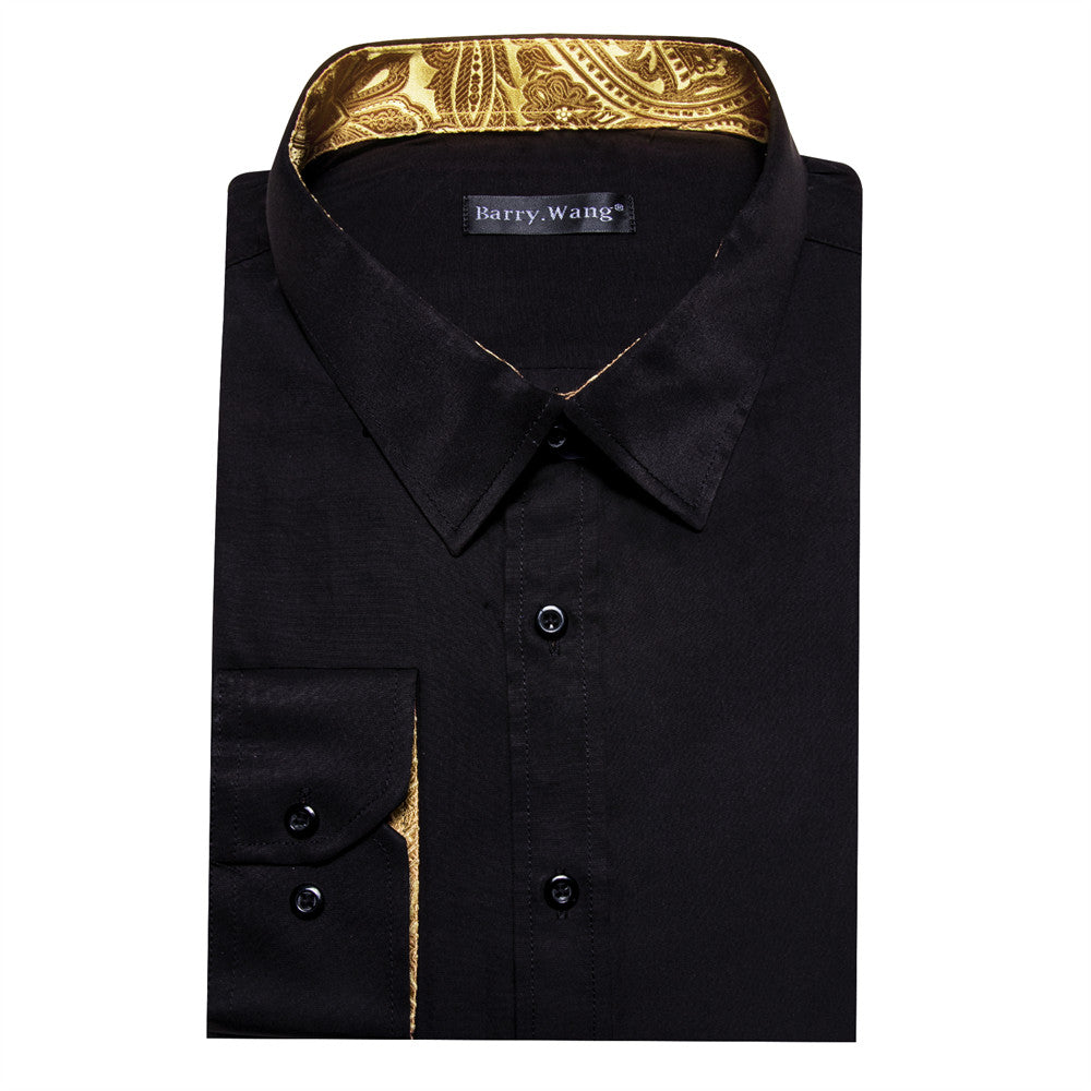 Black And Gold Dress Shirts Barry. Wang Black Gold Construct Shirt Mens Button Down Business Shirt Black And Gold Dress Shirts Barry. Wang Black Gold Construct Shirt Mens Button Down Business Shirt