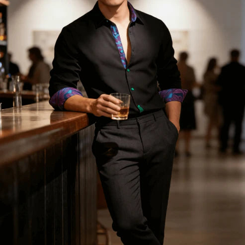 black men shirt，dress shirt，mens button shirts