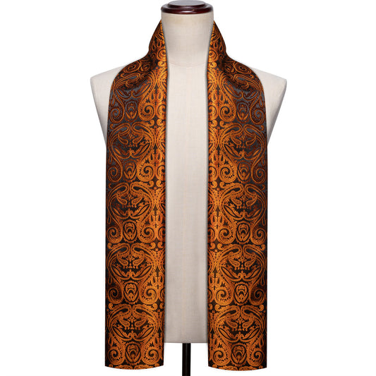 Barry. Wang Silk Gold Floral Scarf Accessory for Men