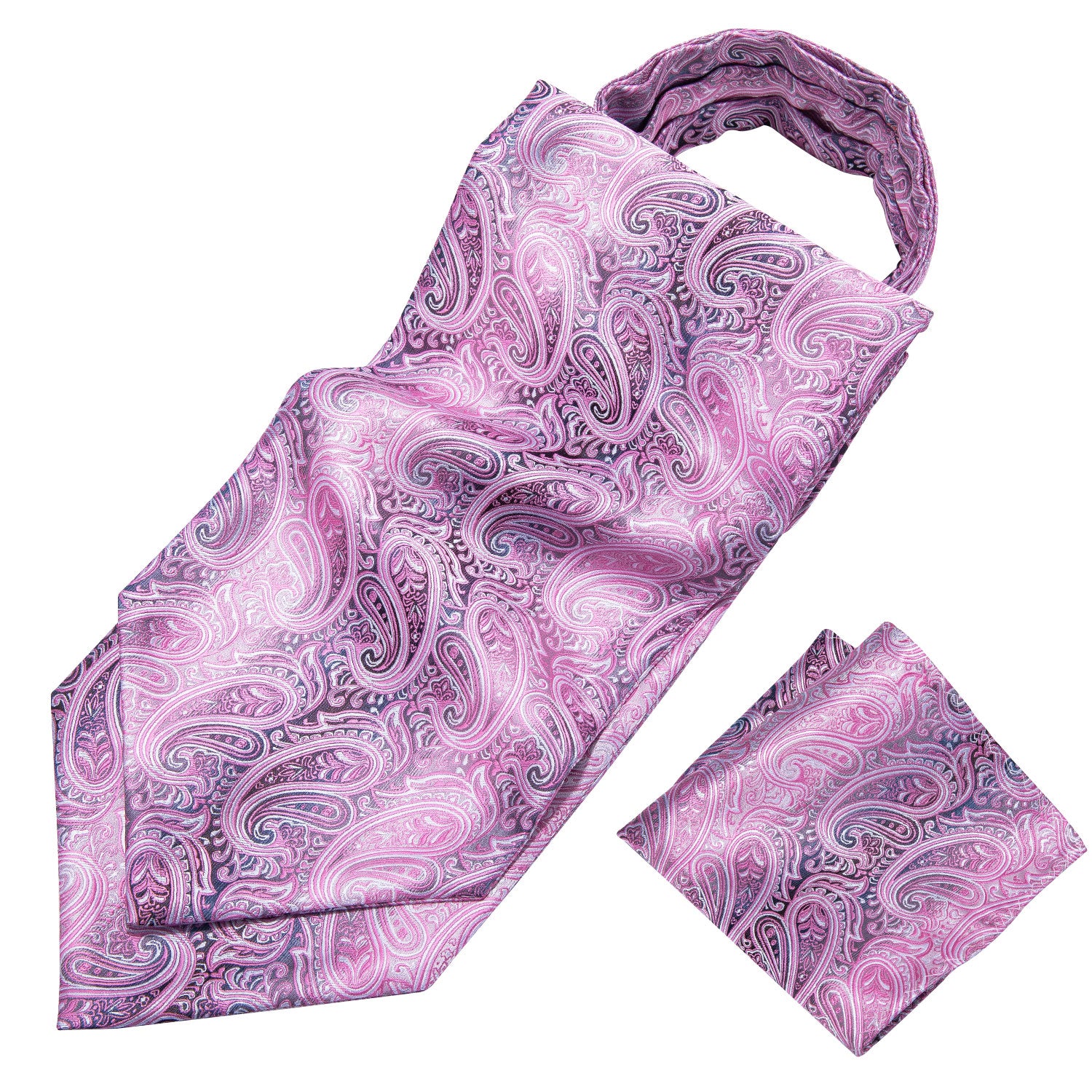 Pink Paisley Ascot Handkerchief Cufflinks - barry-wang