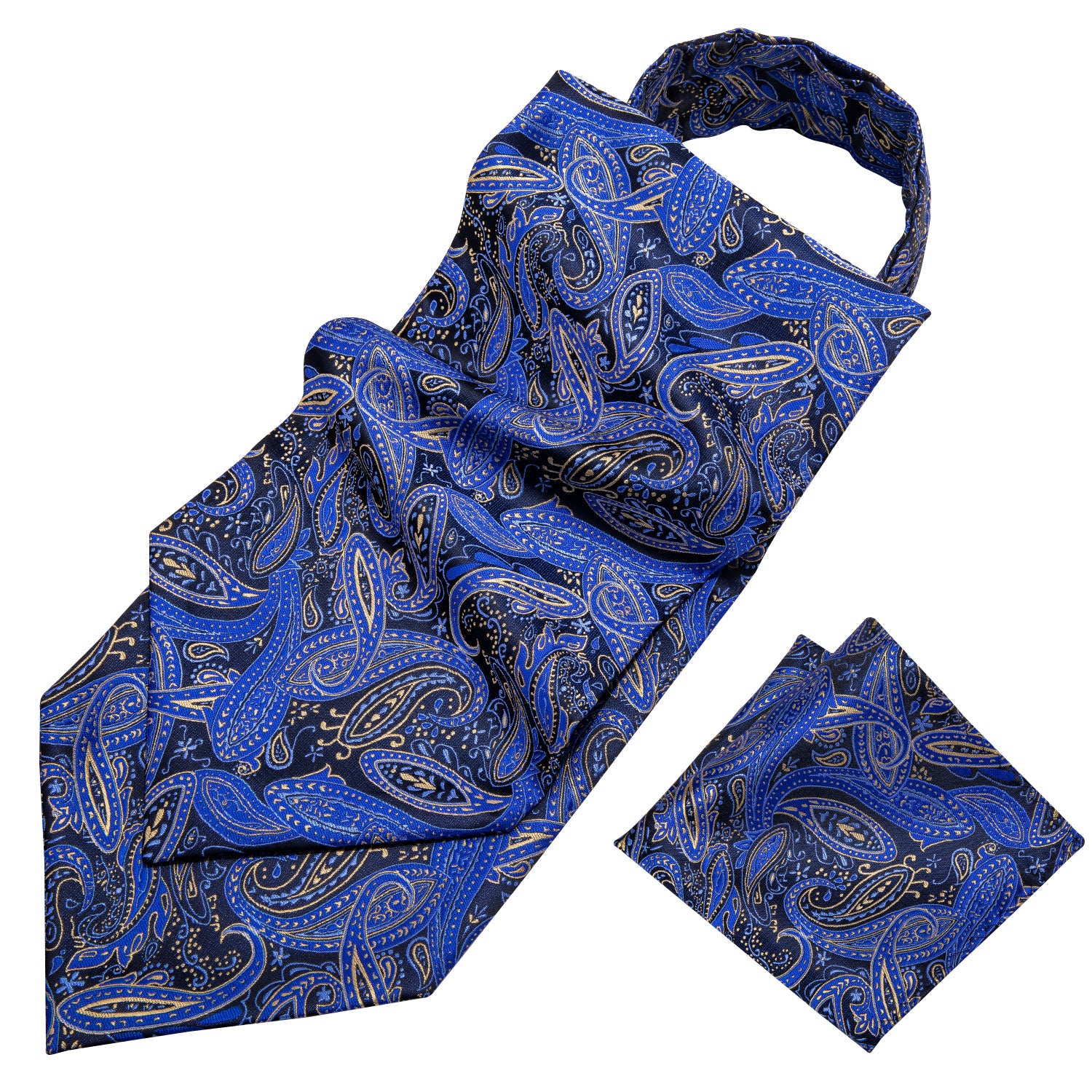 Blue Paisley Ascot Handkerchief Cufflinks - barry-wang