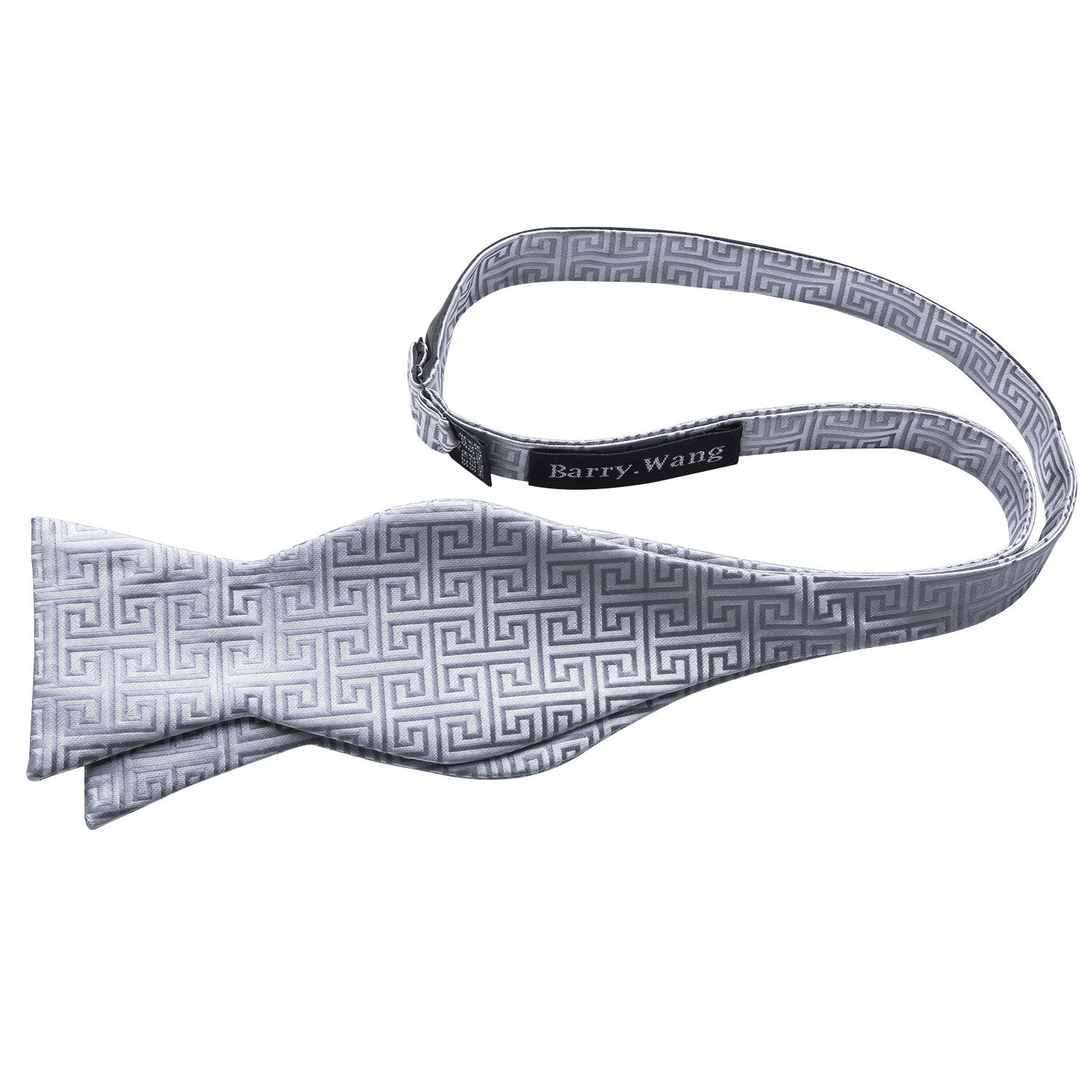 Novetly Plaid Self Tie Bow Tie Set in silver