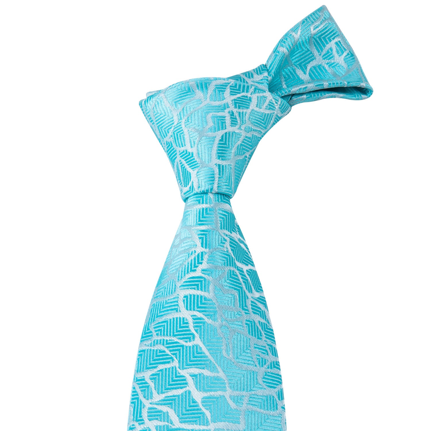 Turquoise Blue Novelty Silk Men's Tie Hanky Cufflinks Set