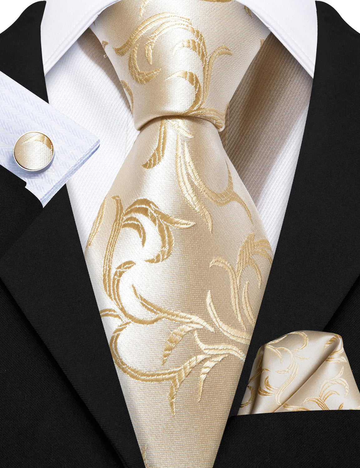 champagne floral tie