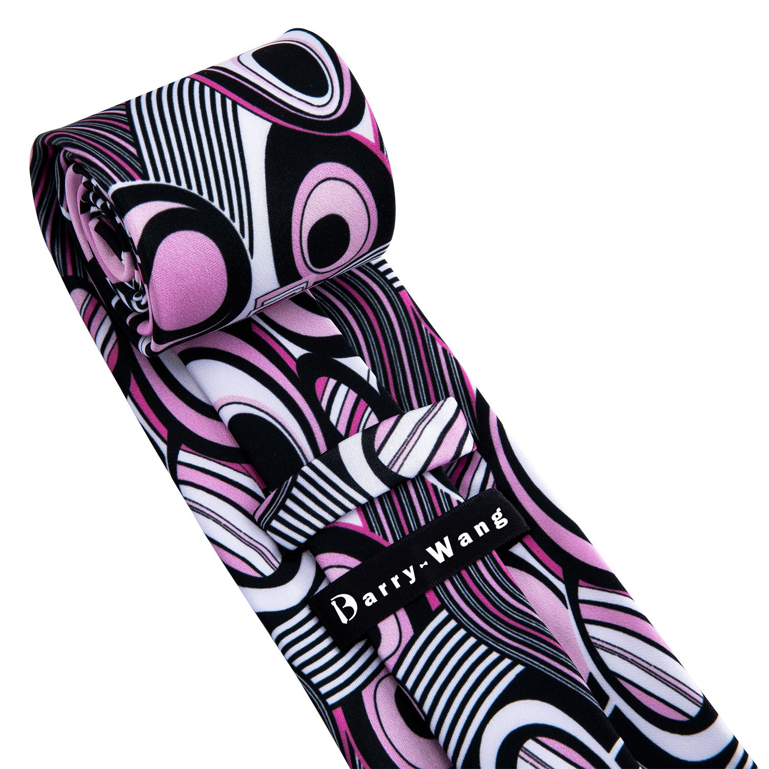 Black Pink Novelty Silk Tie Hanky Cufflinks Set
