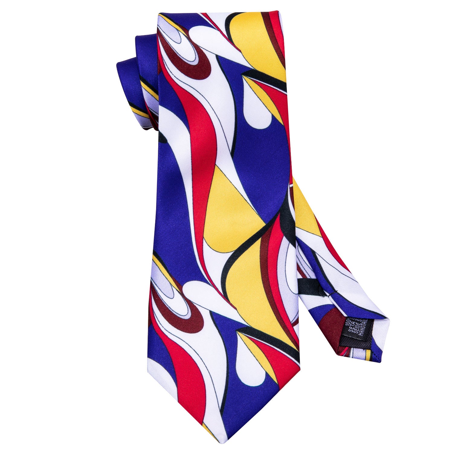 Red Yellow Blue Novelty Silk Men's Tie Hanky Cufflinks Set