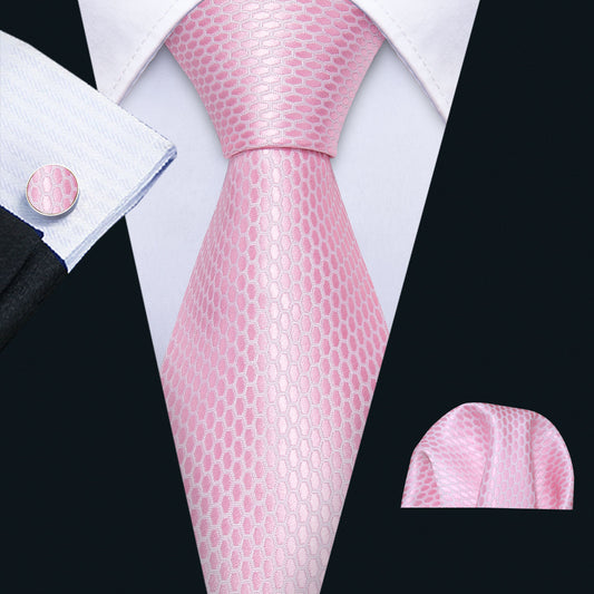 Pink Solid Tie black suit pink tie
