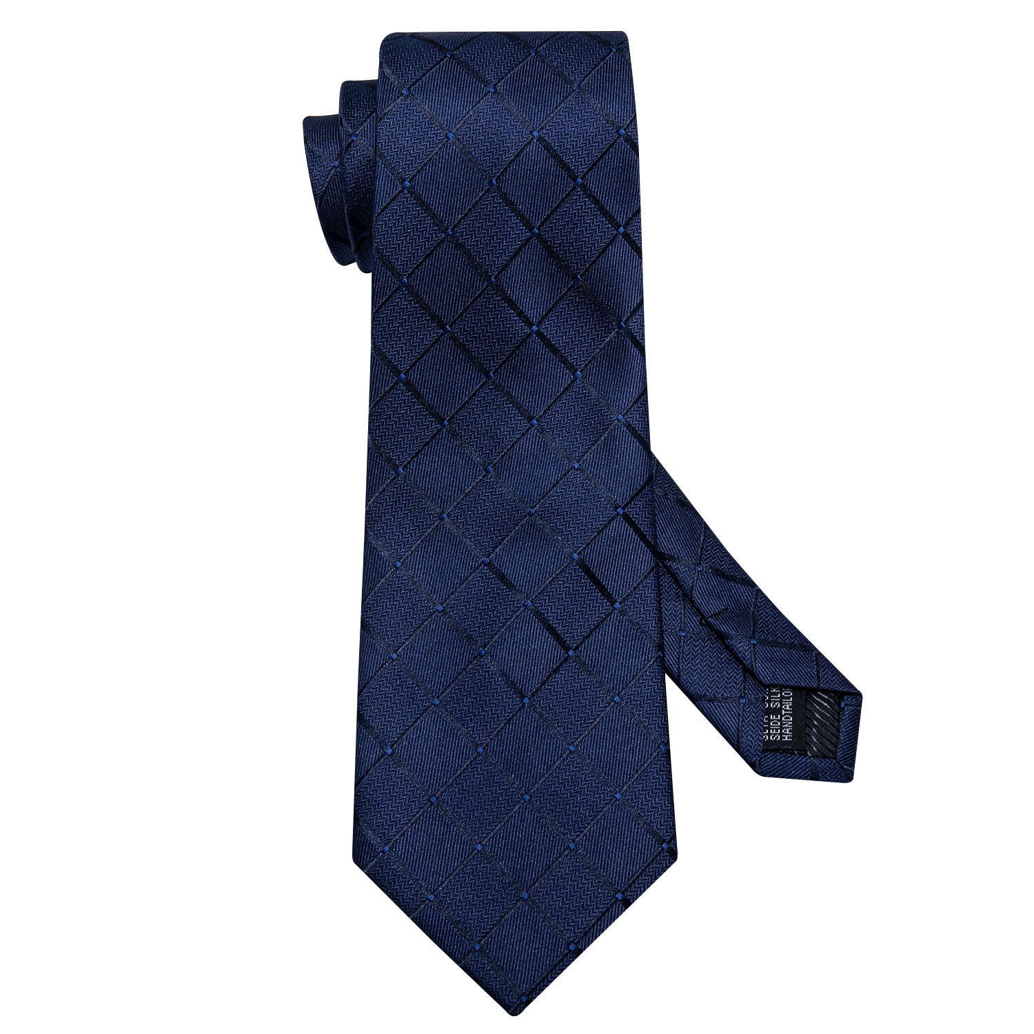  Fantastic Blue Necktie Plaid Tie Handkerchief Cufflinks Set