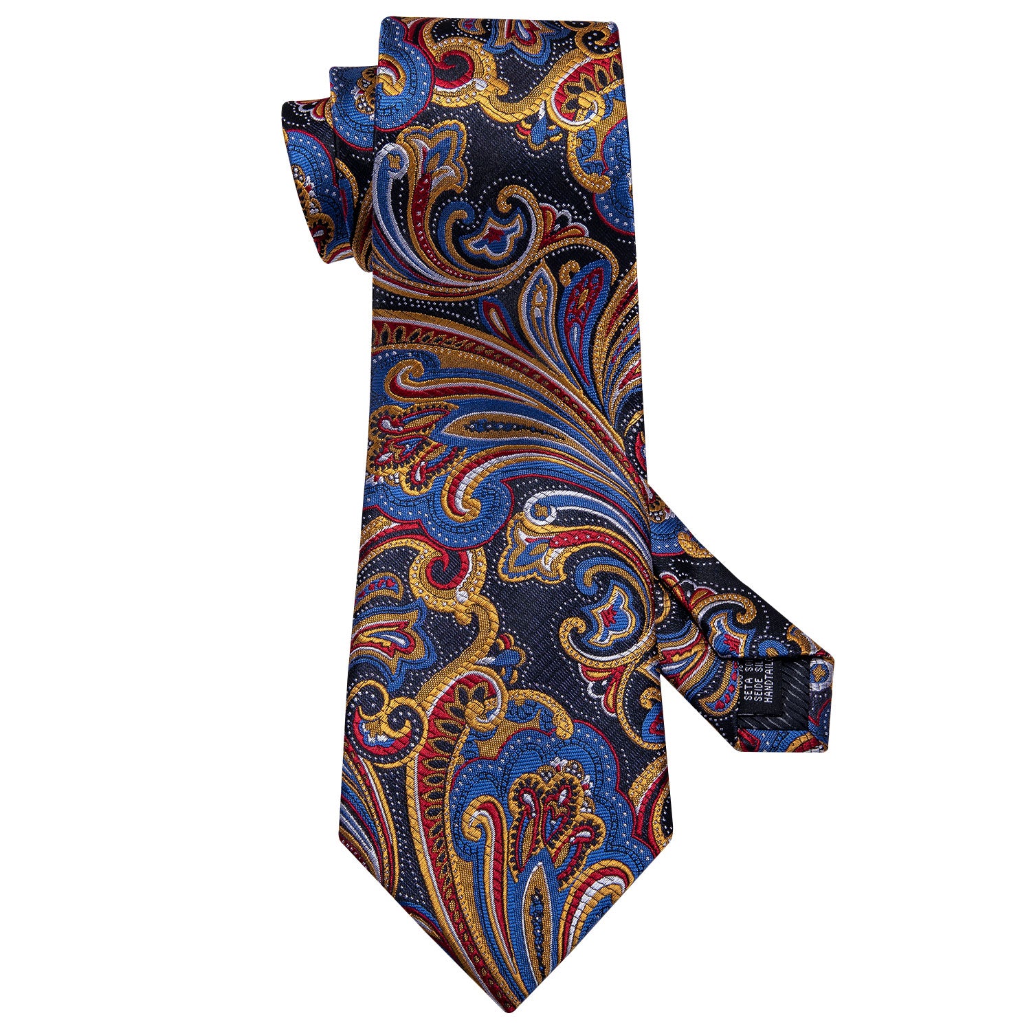 men's light blue tie red paisley neckie for men 