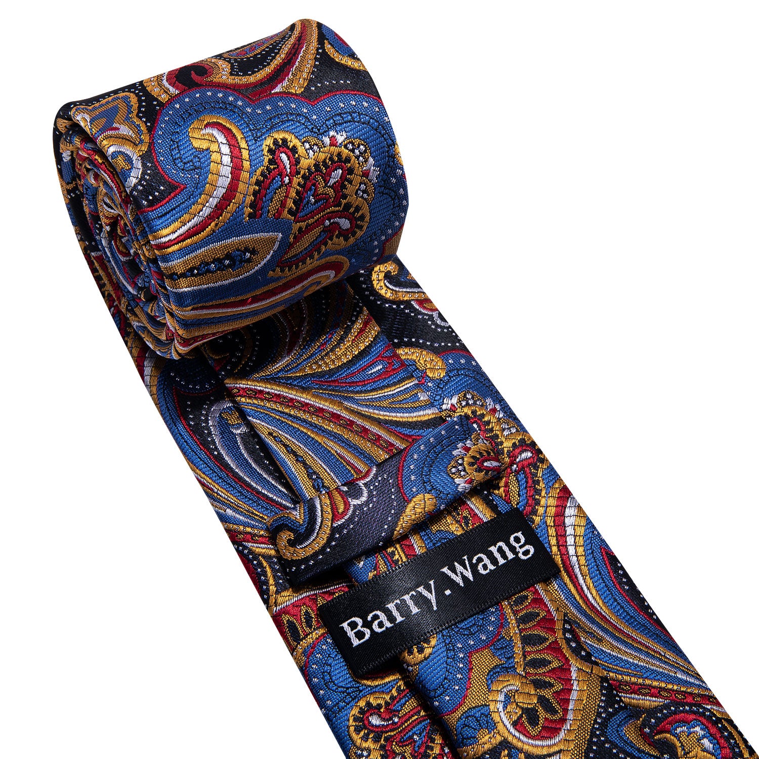 navy and white red yellow tie 