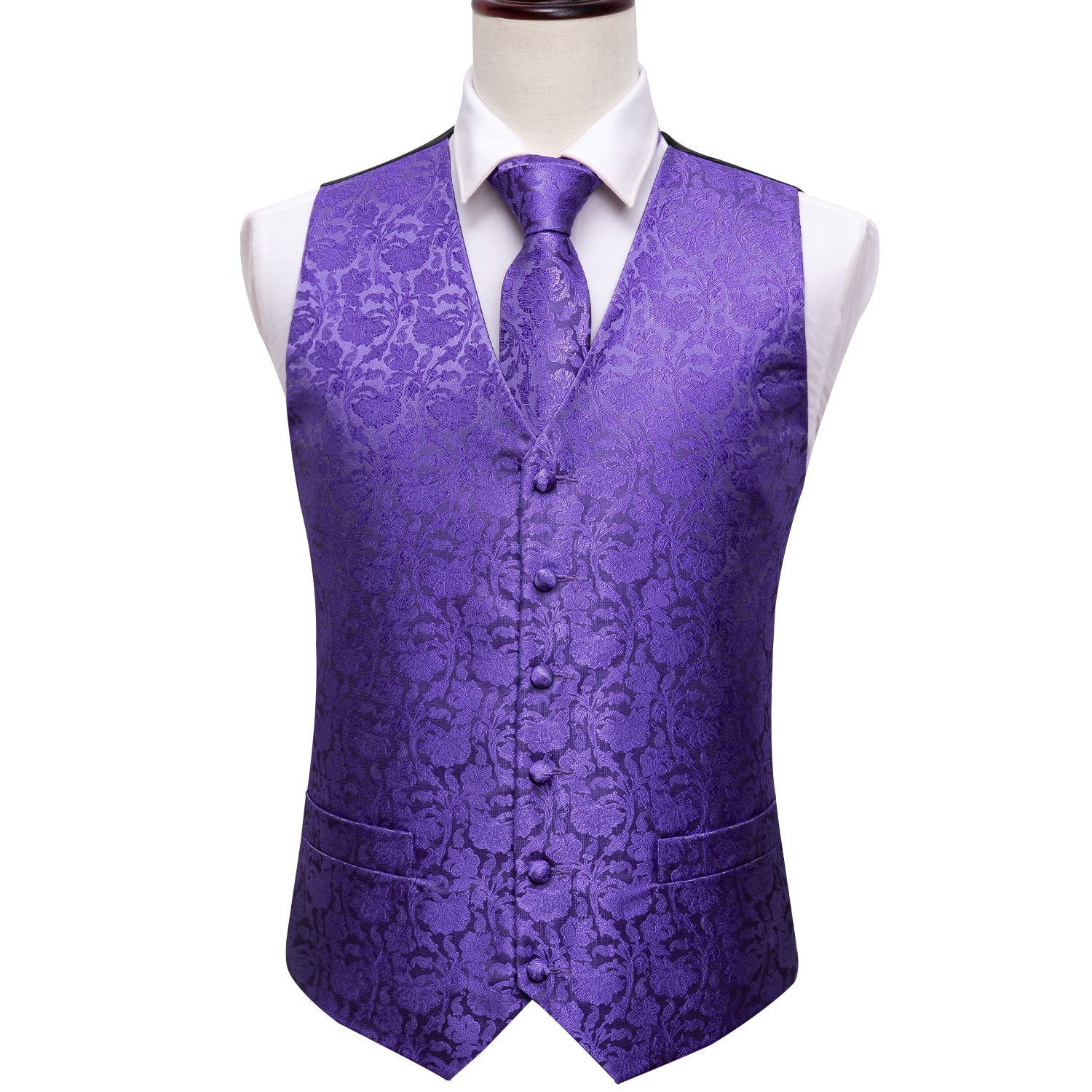 black and purple vest