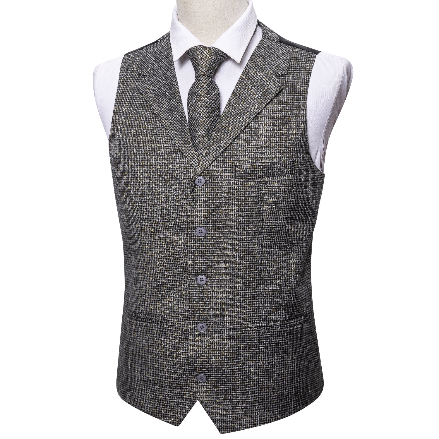 grey suit with vest