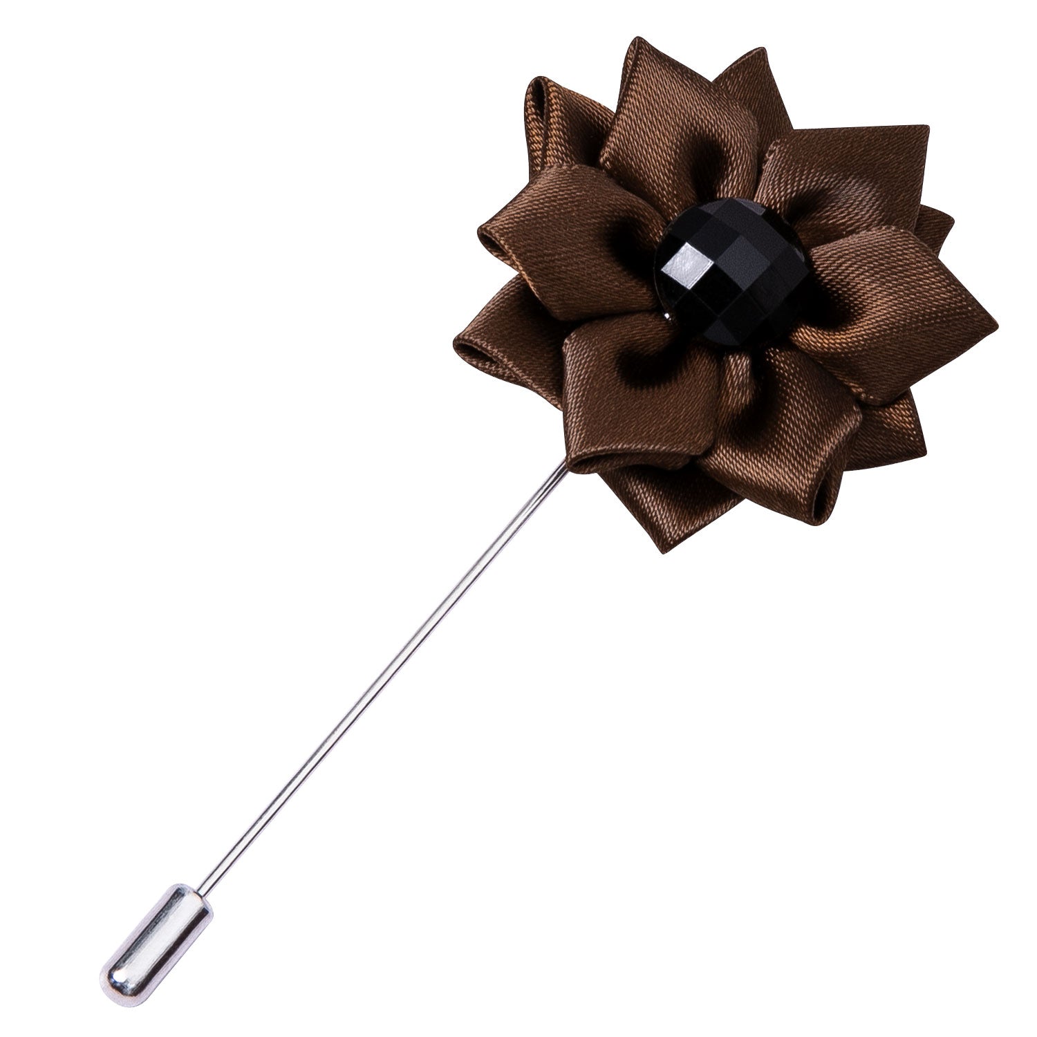 Novelty Brown Floral Lapel Pin