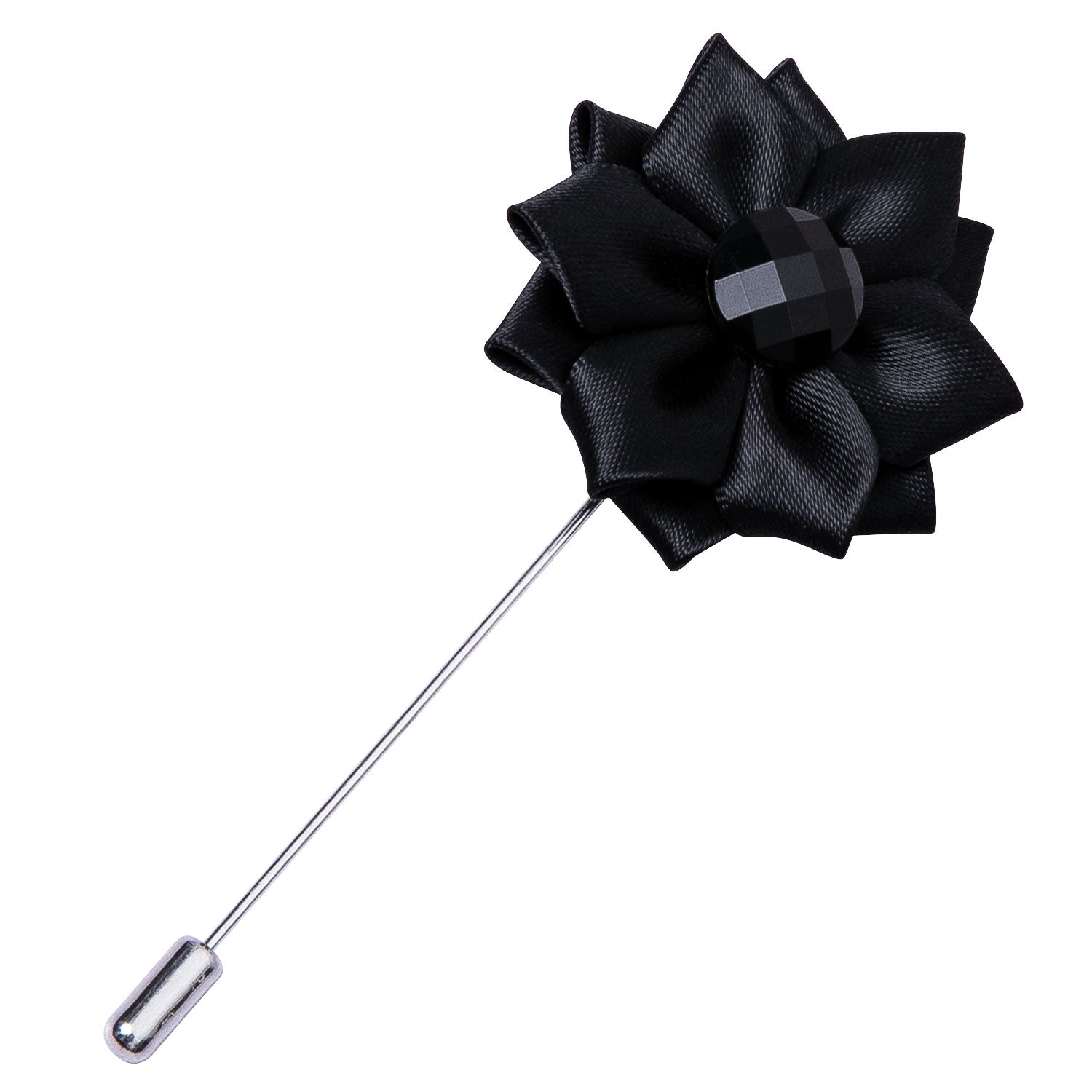 Novelty Black Floral Lapel Pin