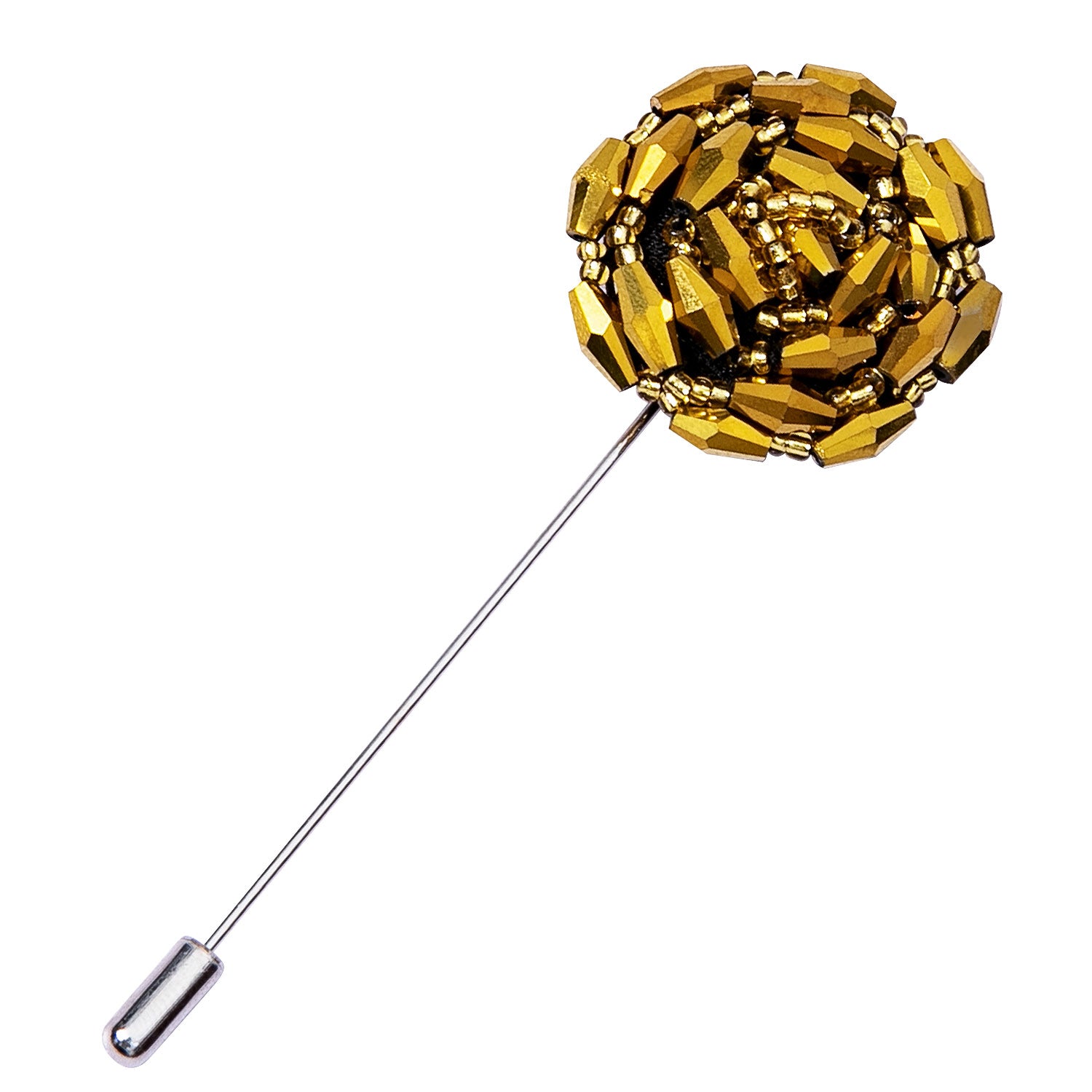 New Novelty Yellow String pearls Floral Lapel Pin
