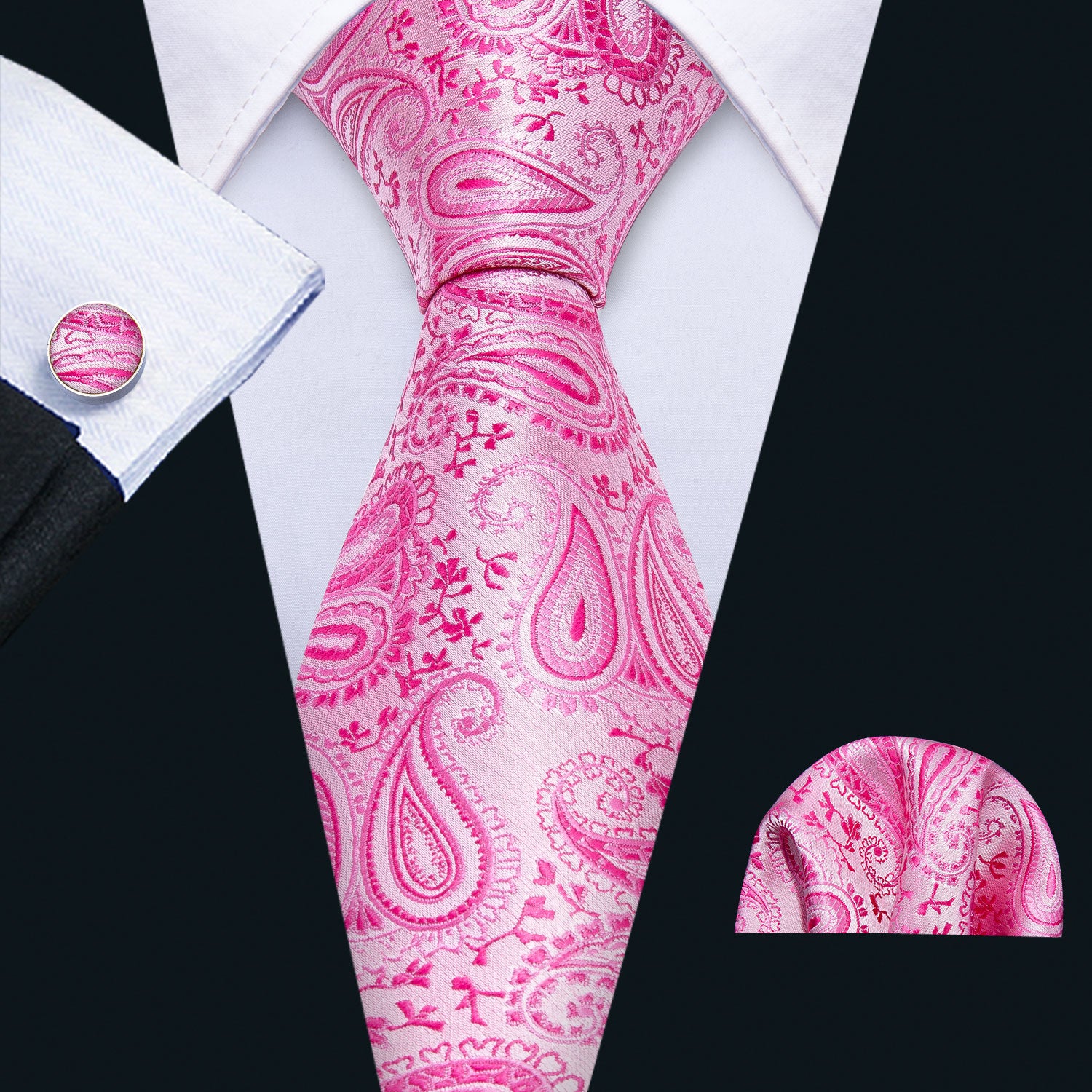 Pink Paisley Silk Men's Tie