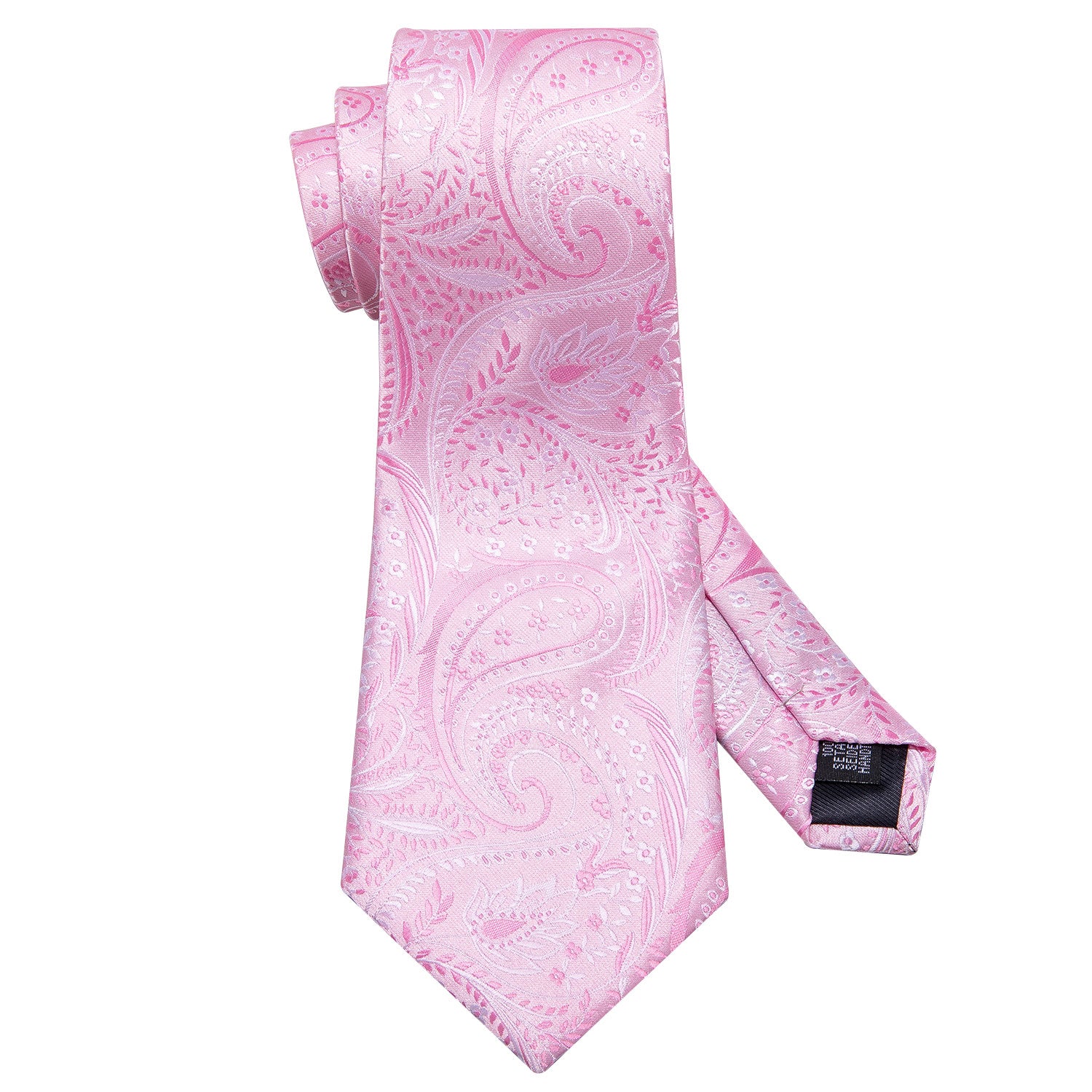 Beautiful Pink Floral Men's Tie Pocket Square Cufflinks Set