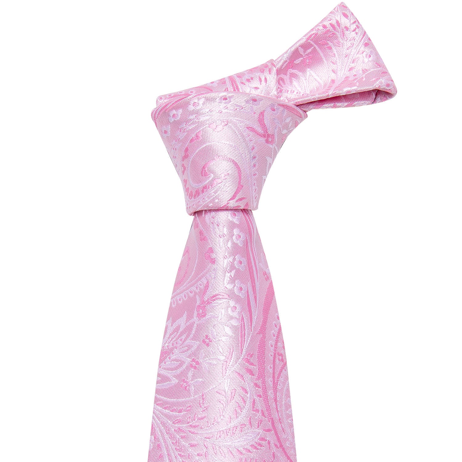 Beautiful Pink Floral Men's Tie Pocket Square Cufflinks Set
