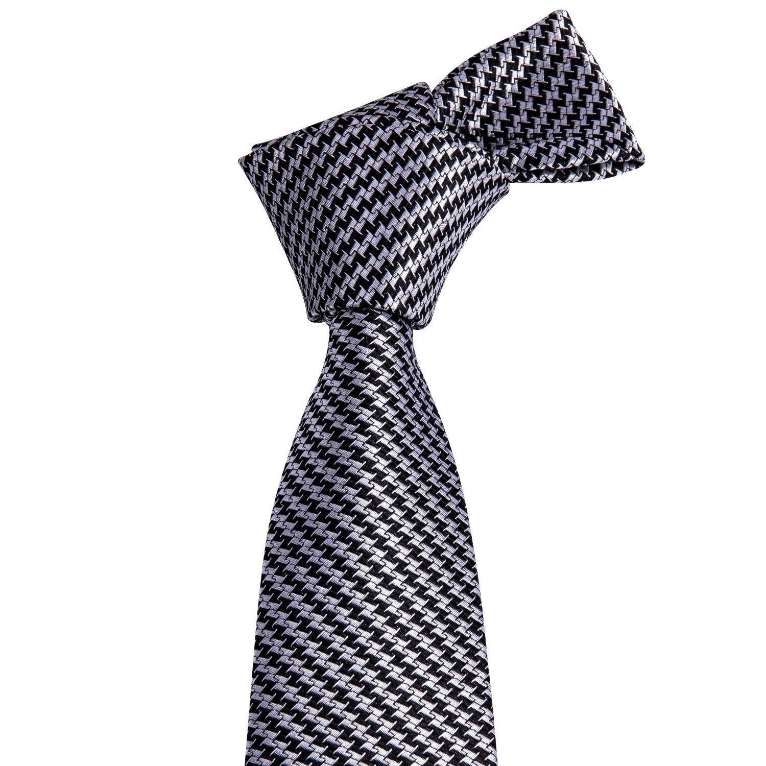 Barry.Wang Boys Silk Necktie Set With Pocket Square - Blue Dinosaur Pattern Formal Wear