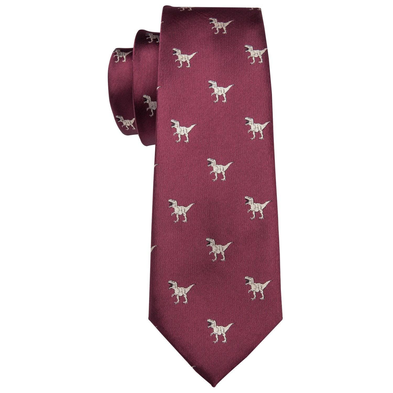 Burgundy Novelty Silk Men's Tie Hanky Cufflinks Set - barry-wang