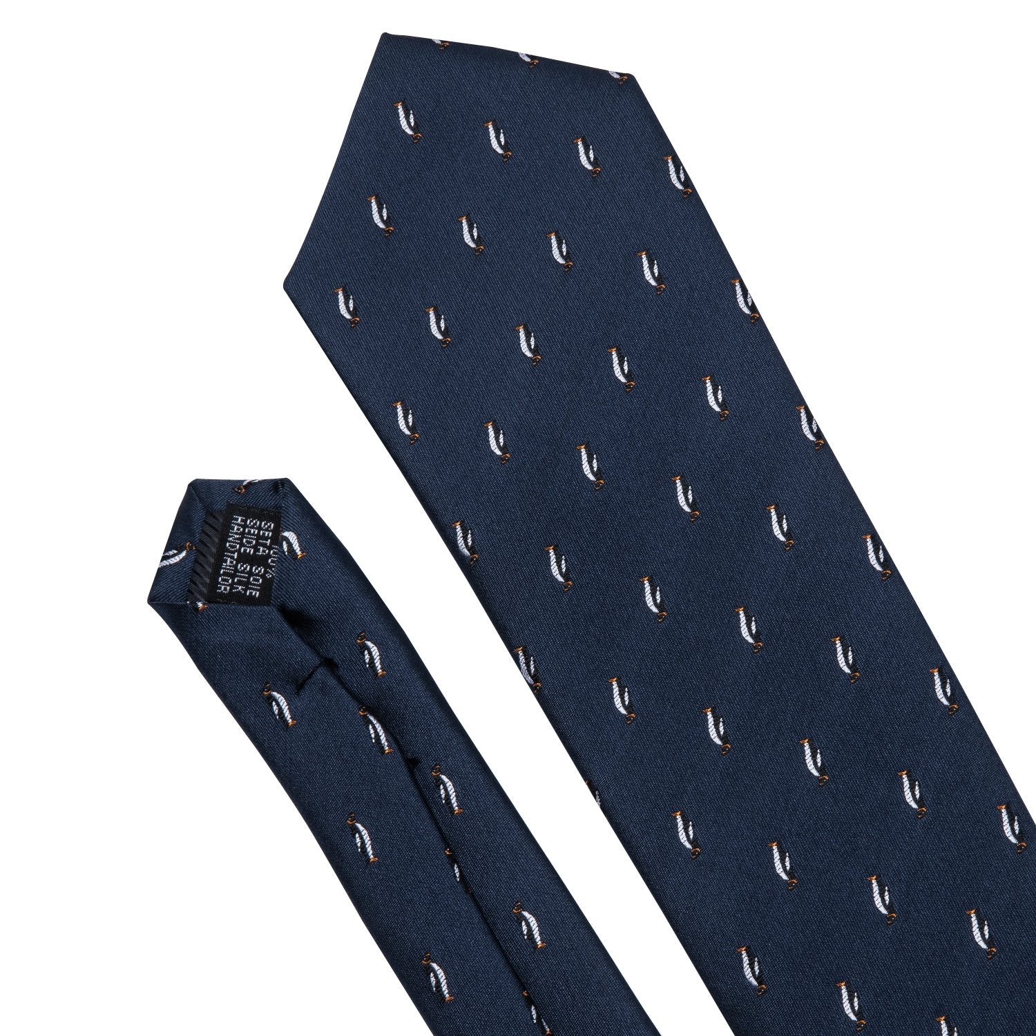 Penguin Blue Novelty Silk Men's Tie Hanky Cufflinks Set - barry-wang