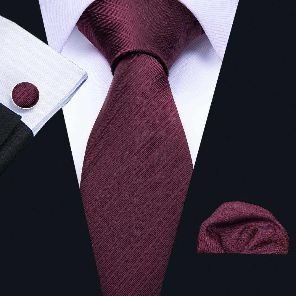 Burgundy Striped necktie for men 