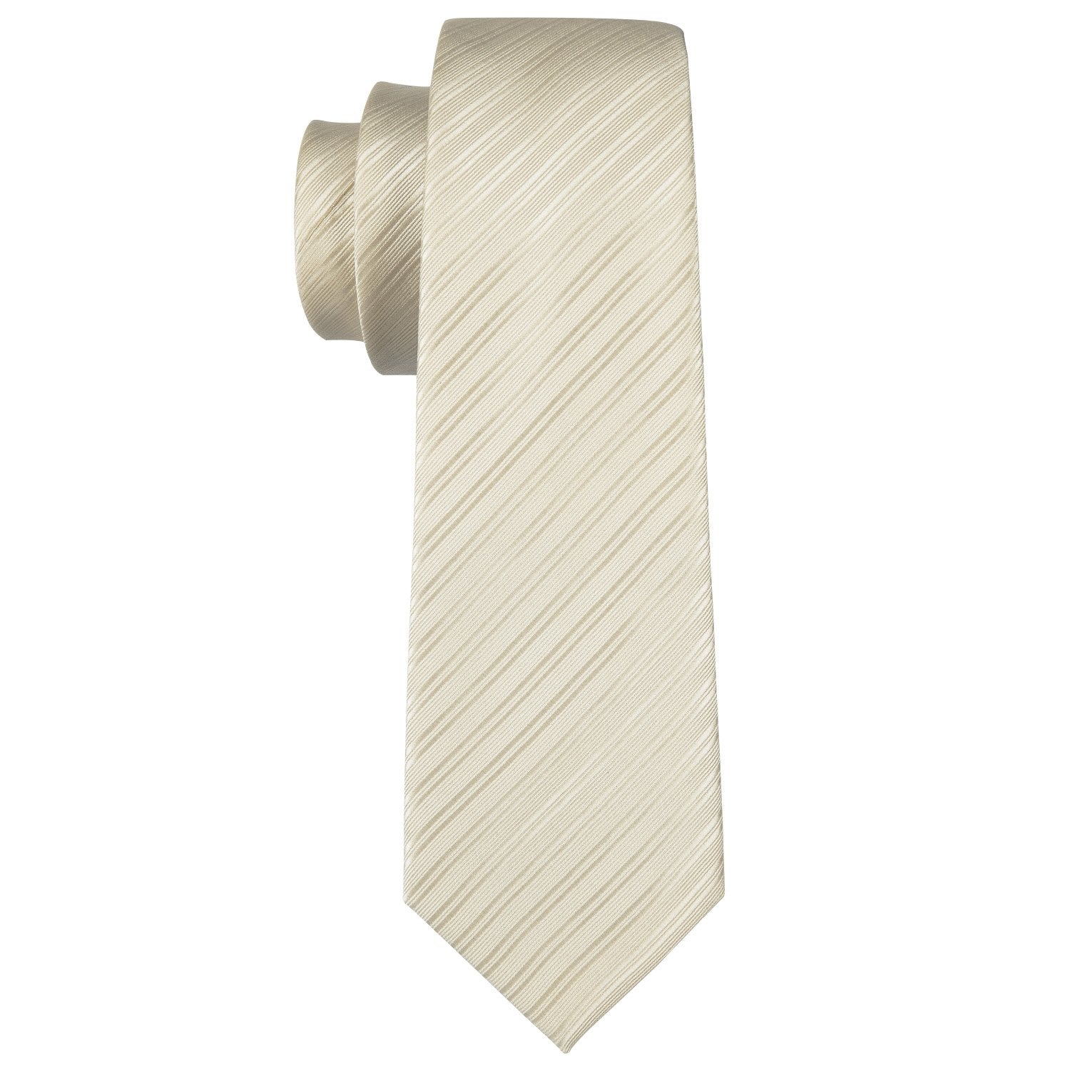 Champagne Striped Silk Men's Tie Hanky Cufflinks Set - barry-wang