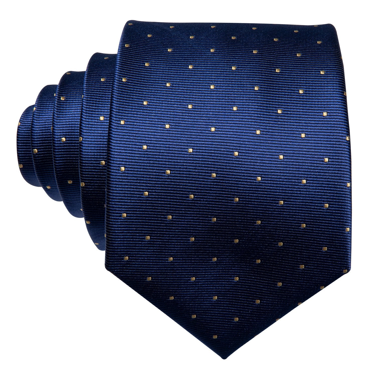 Navy Blue Polka Dot Silk Men's Tie Hanky Cufflinks Set - barry-wang