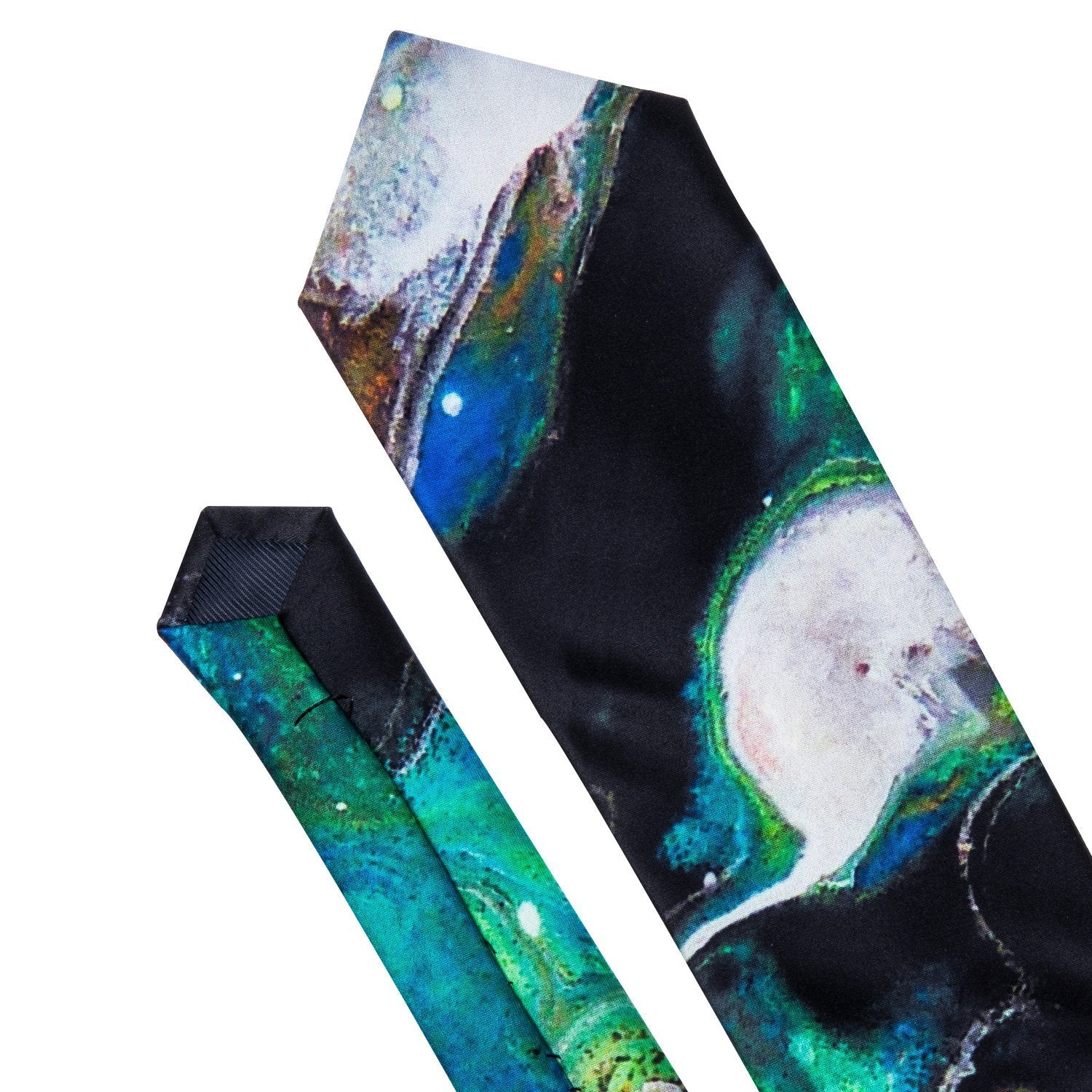 Green Seabed Tie Pocket Square Cufflinks Set - barry-wang