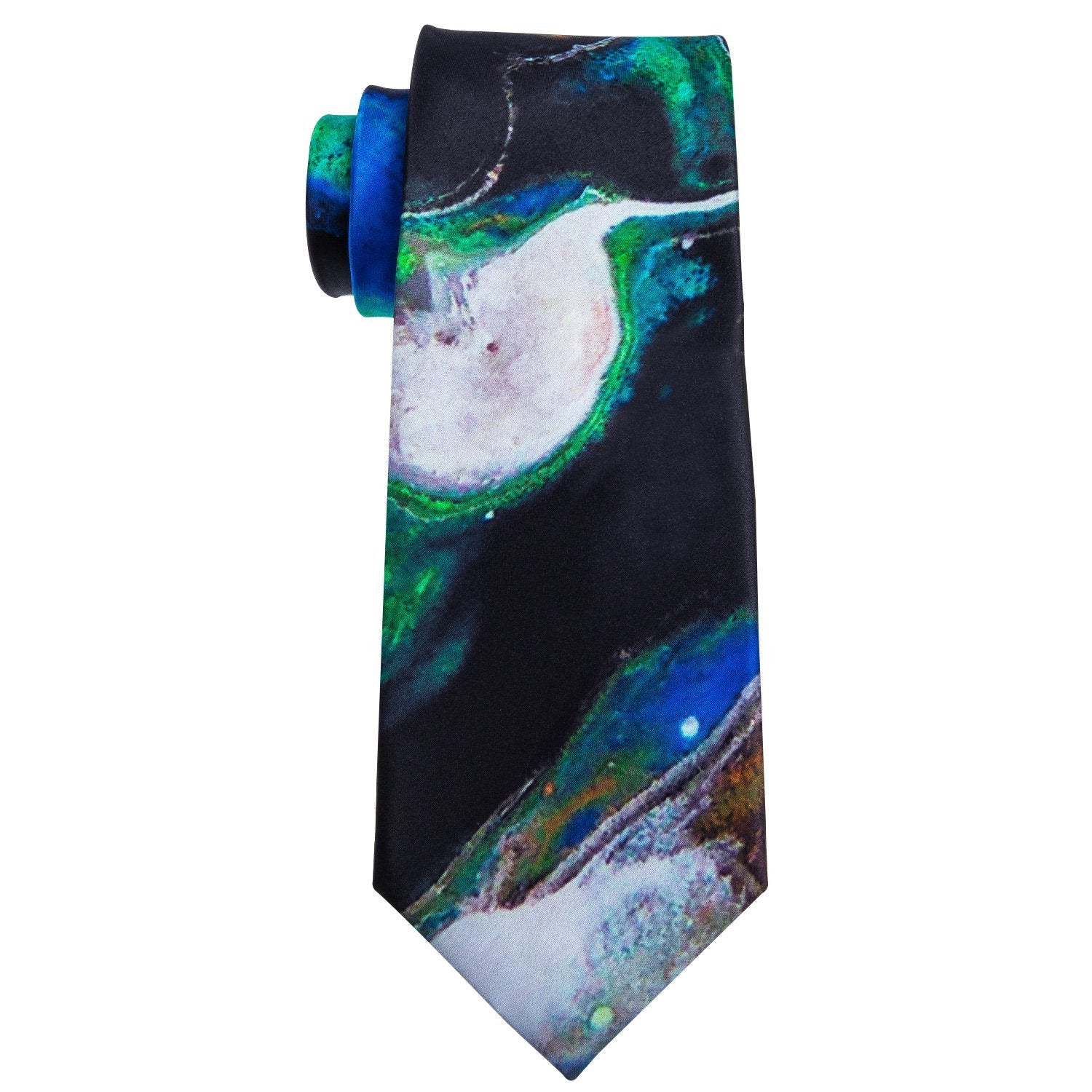 Green Seabed Tie Pocket Square Cufflinks Set - barry-wang