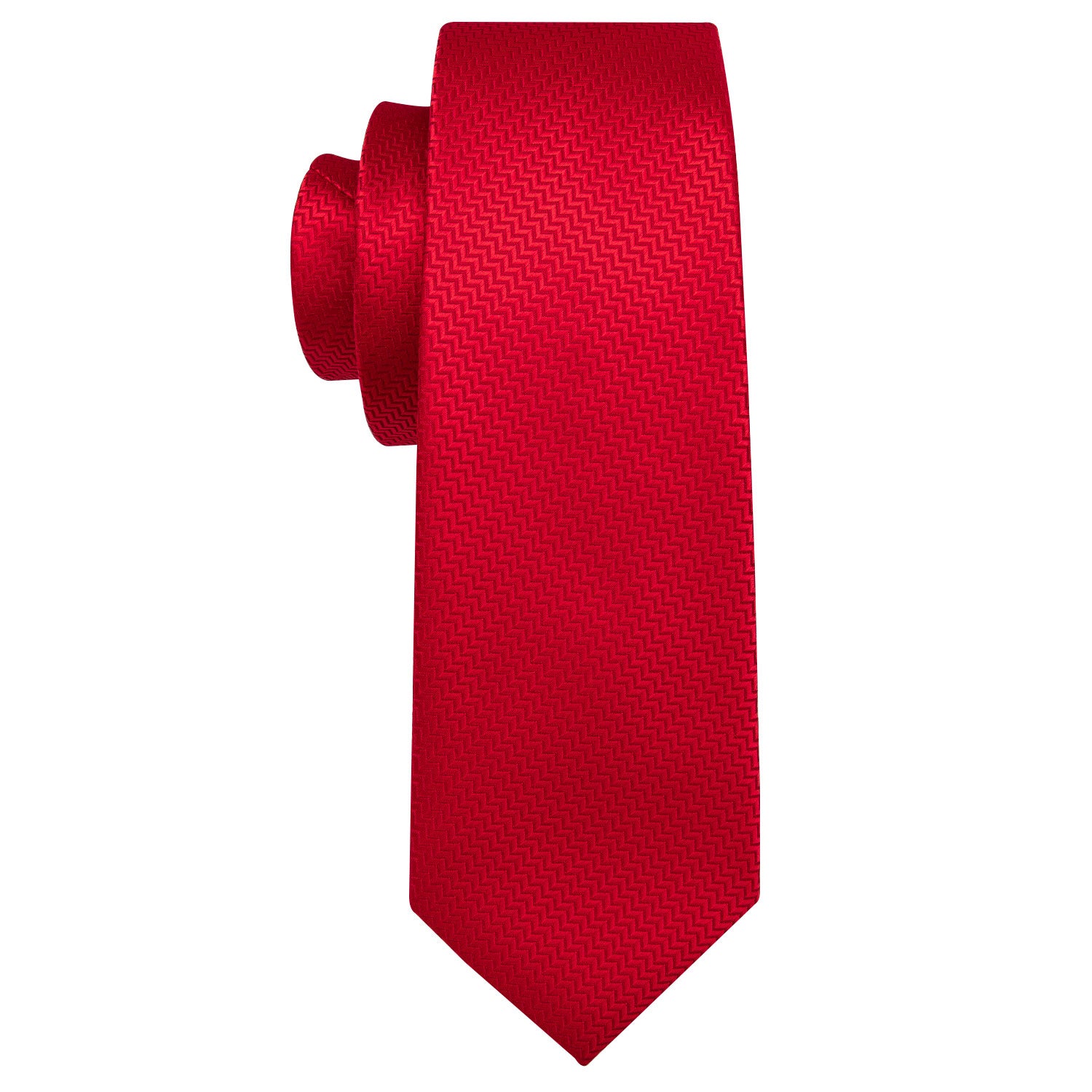 Red Novelty Silk Men's Tie Pocket Square Cufflinks Set