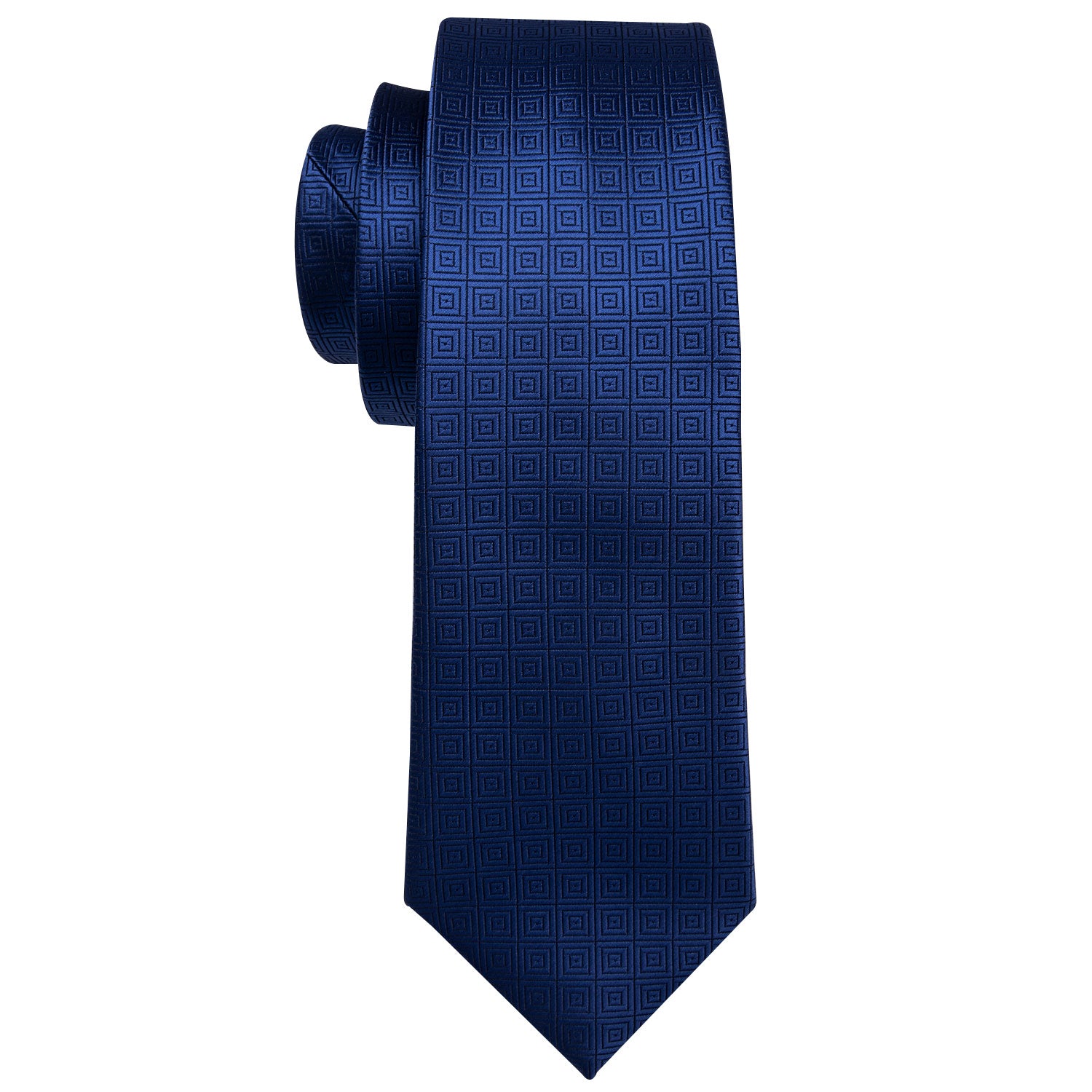 Blue Novelty Silk Tie Pocket Square Cufflinks Set