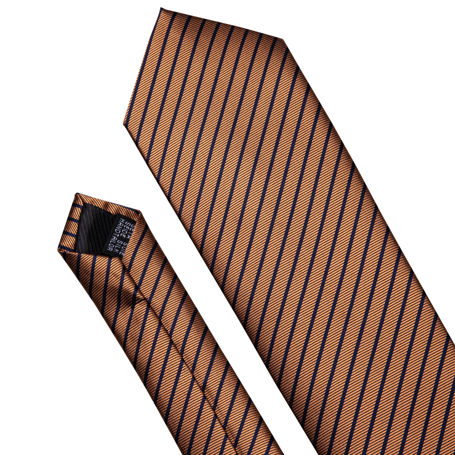 Brown Stripe Men's Tie Alloy Lapel Pin Brooch Silk Tie Hanky Cufflinks Set Wedding Business Party