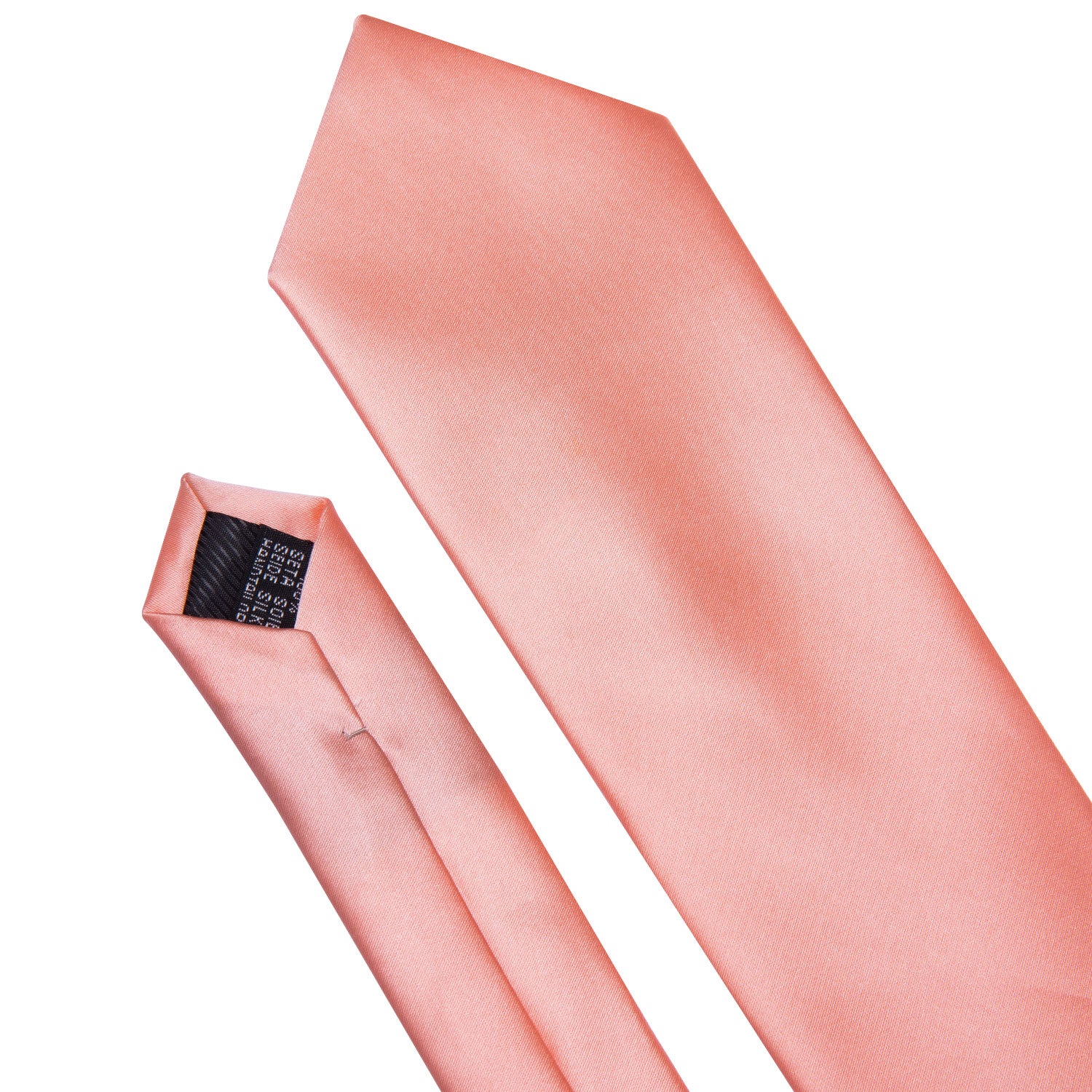 Coral Pink Necktie Solid Tie Pocket Square Cufflinks Set