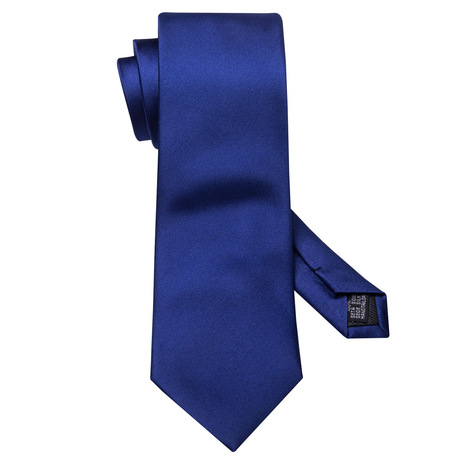Barry.wang Blue Tie Solid Silk Tie Hanky Cufflinks Set Classic Hot