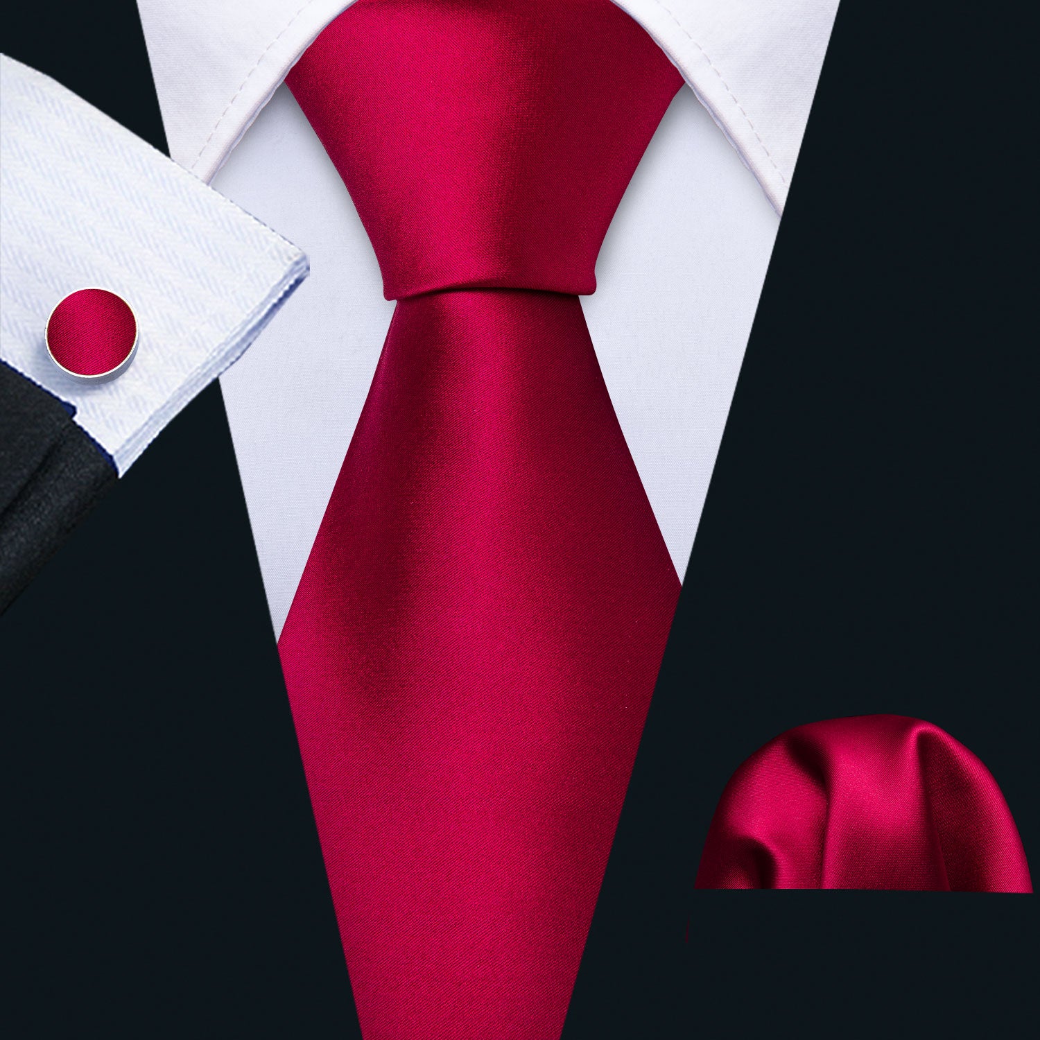 red satin necktie for men 