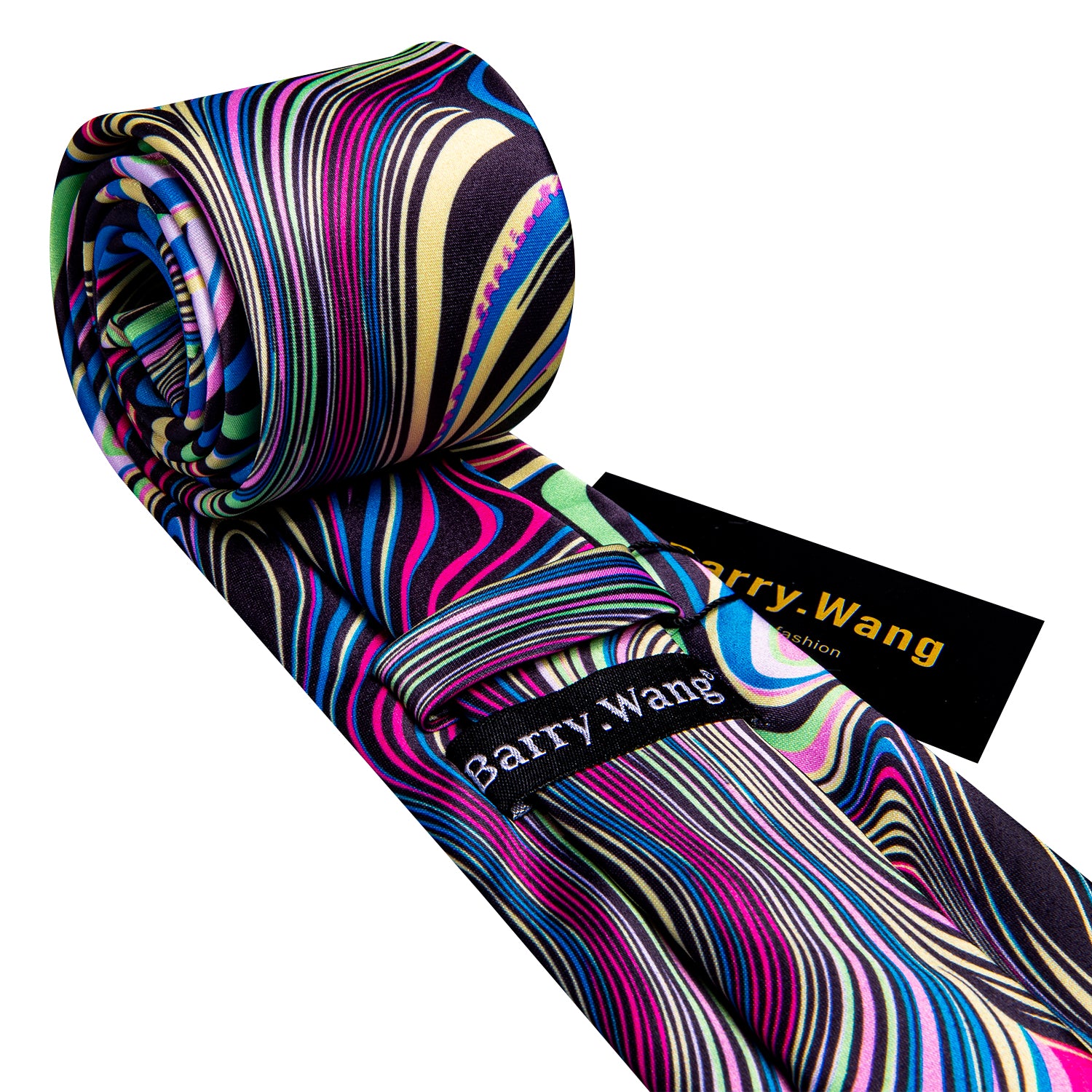 Multicolor Novelty Print Silk Tie Hanky Cufflinks Set