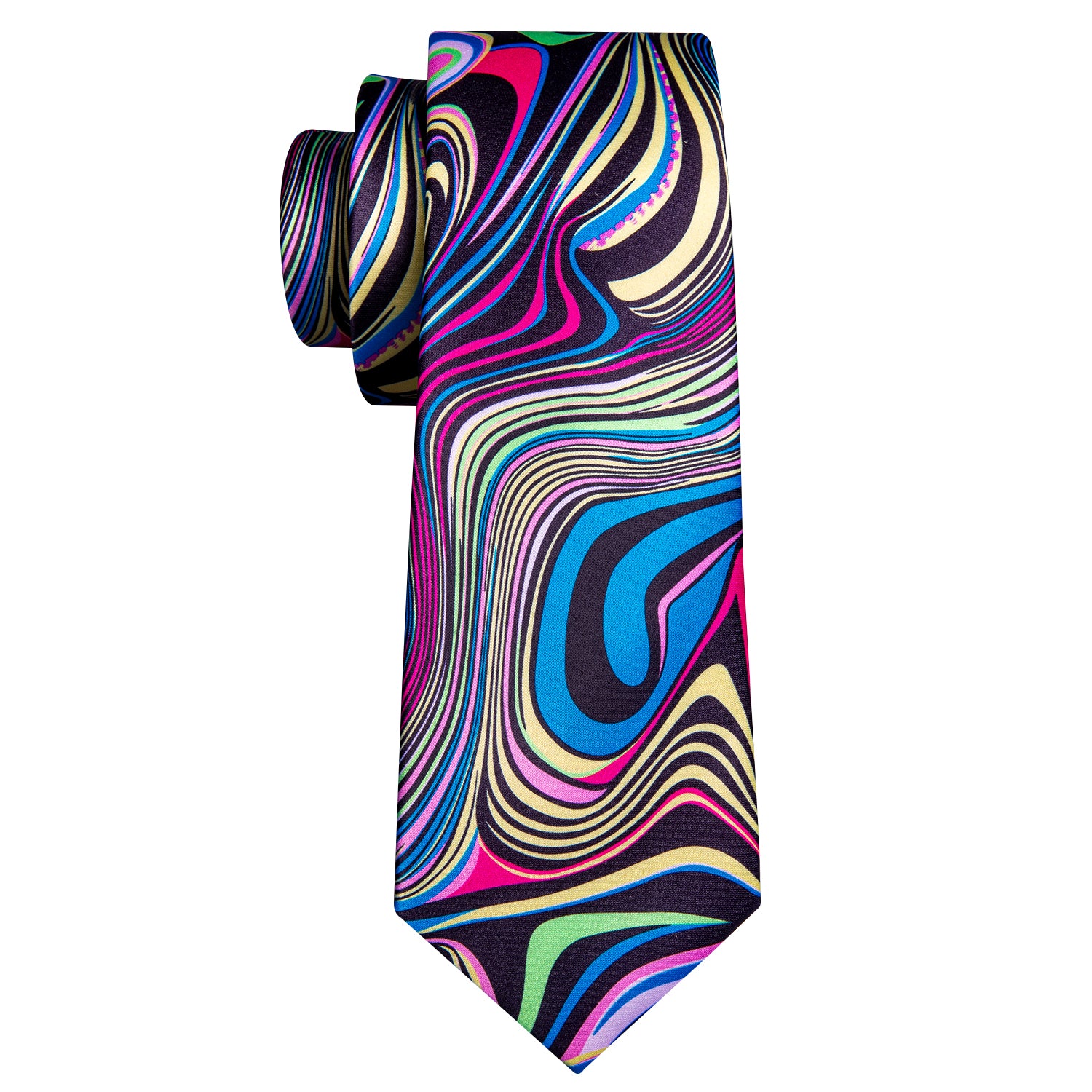  Multicolor Novelty Print Silk Men's Tie Hanky Cufflinks Set