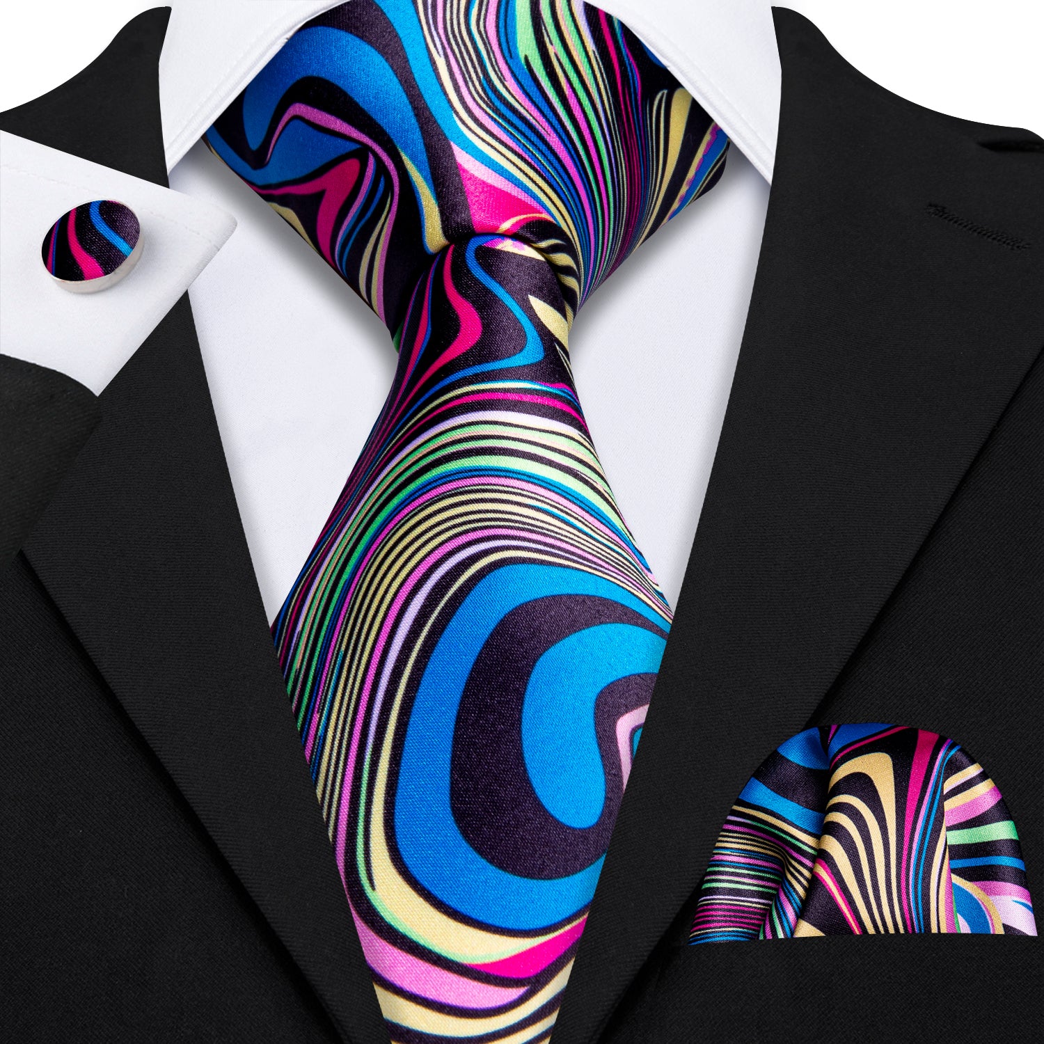 Black Blue Pink Yellow Red Novelty Men's Necktie