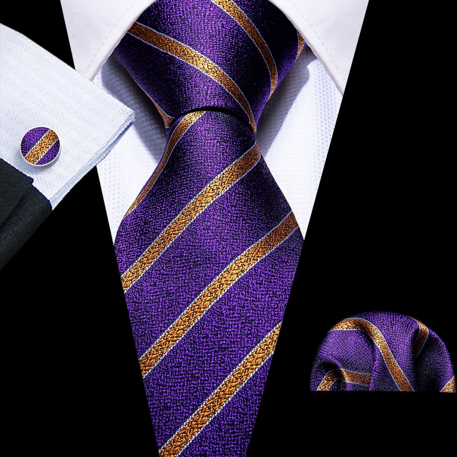 nice ties purple gold stripes