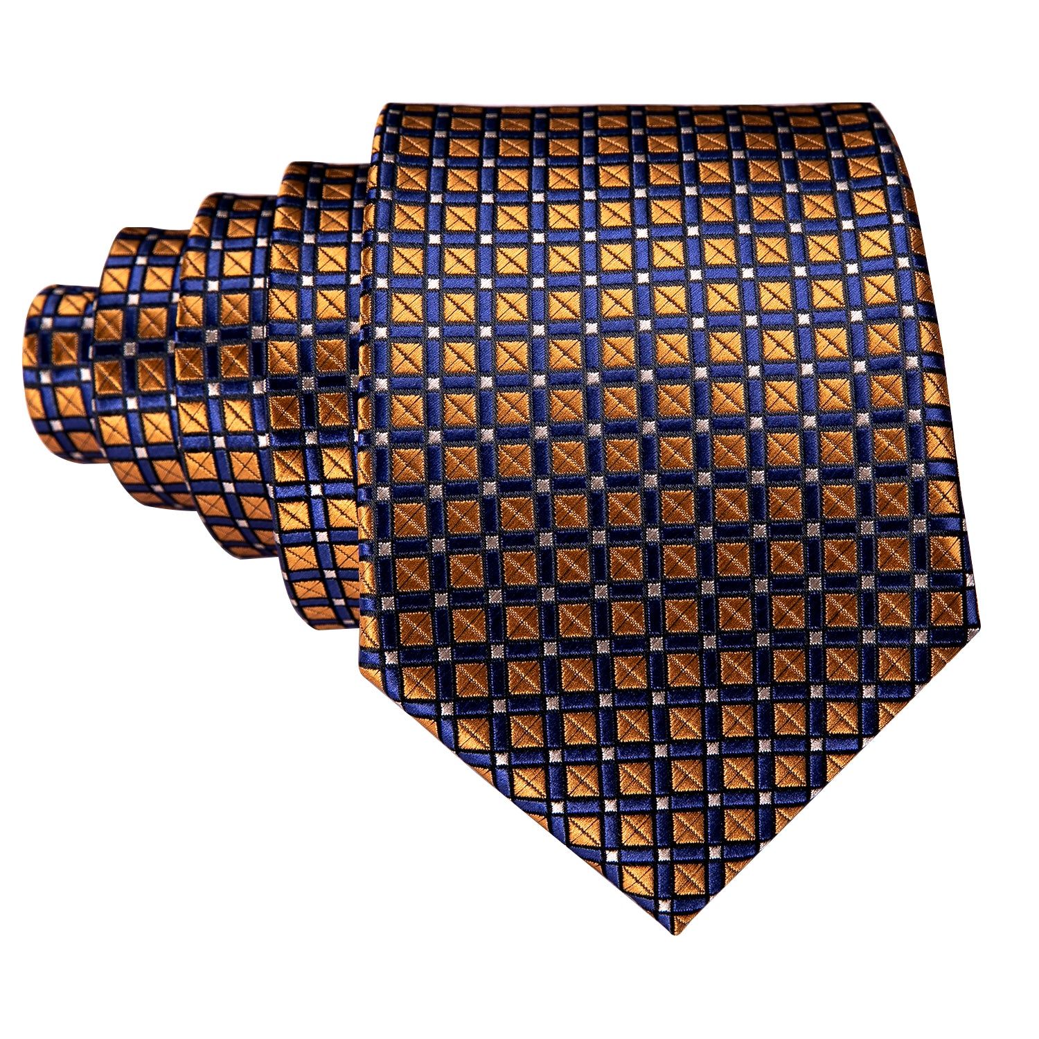 New Brown Polka Dot Silk Solid Tie Hanky Cufflinks Set