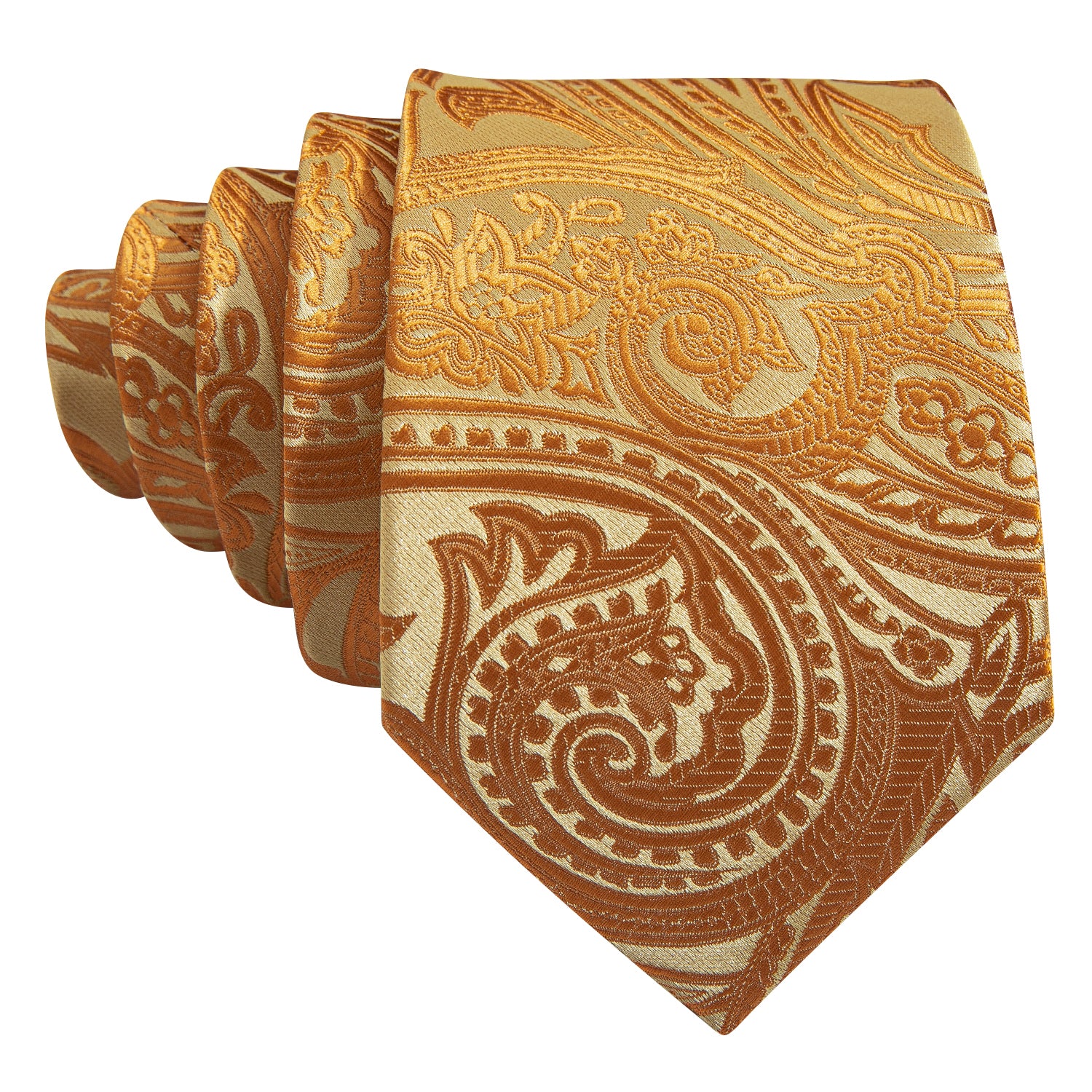 Yellow Paisley Mens Silk Wedding Tie Hanky Cufflinks Set