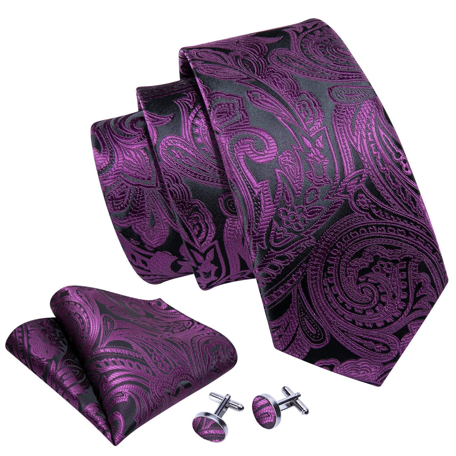 mens necktie pocket square and cufflinks ]